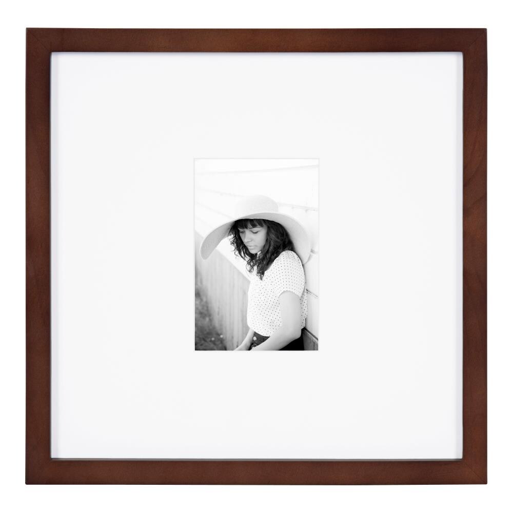 DesignOvation 216747 Walnut Brown Wood Picture Frame (12-in x 12-in)