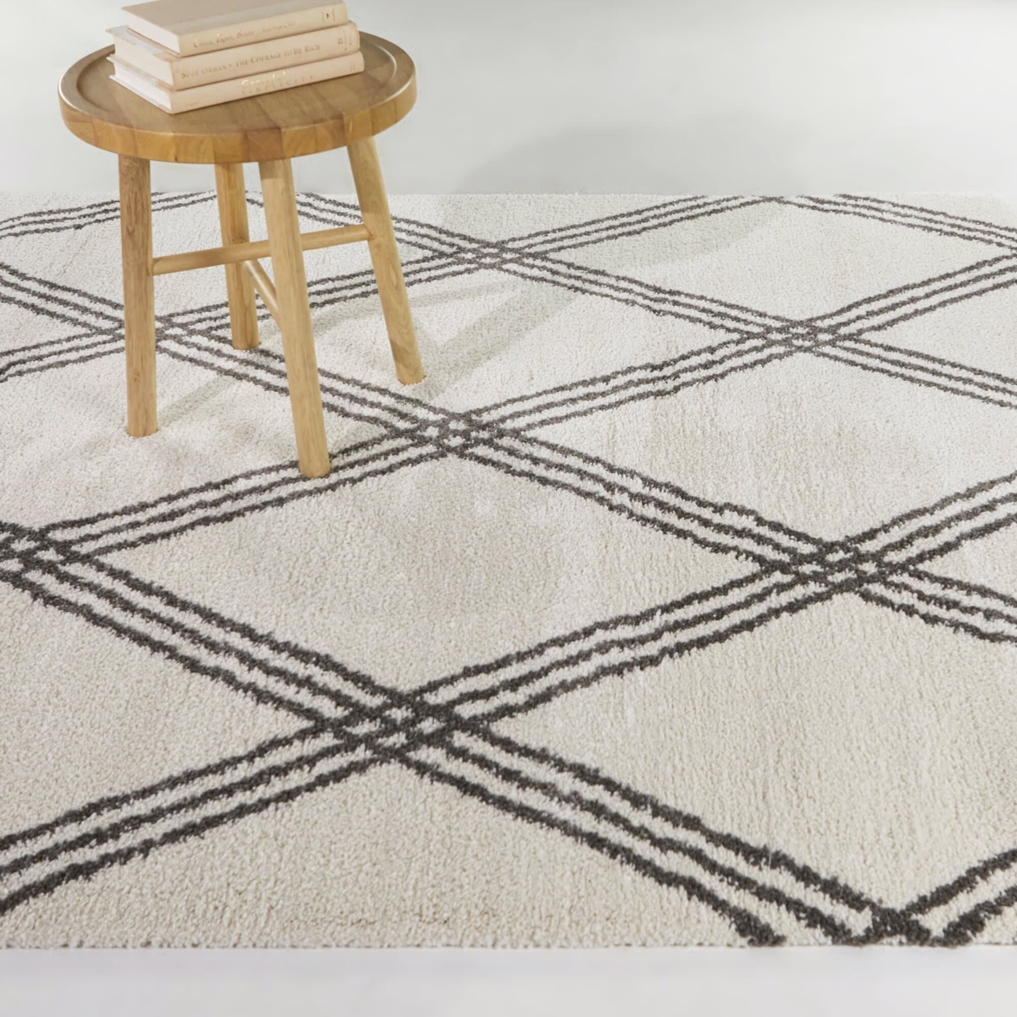 Balta 3116748 5 x 6 (ft) Polypropylene Charcoal Rectangular Indoor Trellis Global Area rug