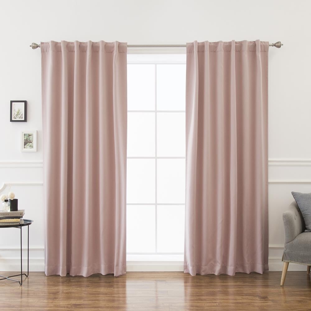 Best Home Fashion 84 In Dusty Pink Blackout Back Tab Curtain Panel Pair The Curtains Ds Department At Lowes Com