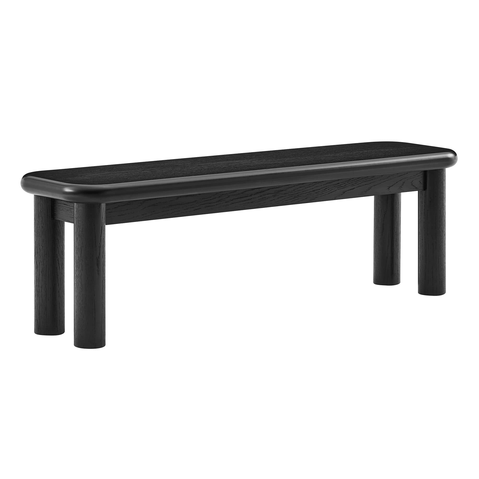 Modway  Alvia 58-in Oak Wood Bench in Black