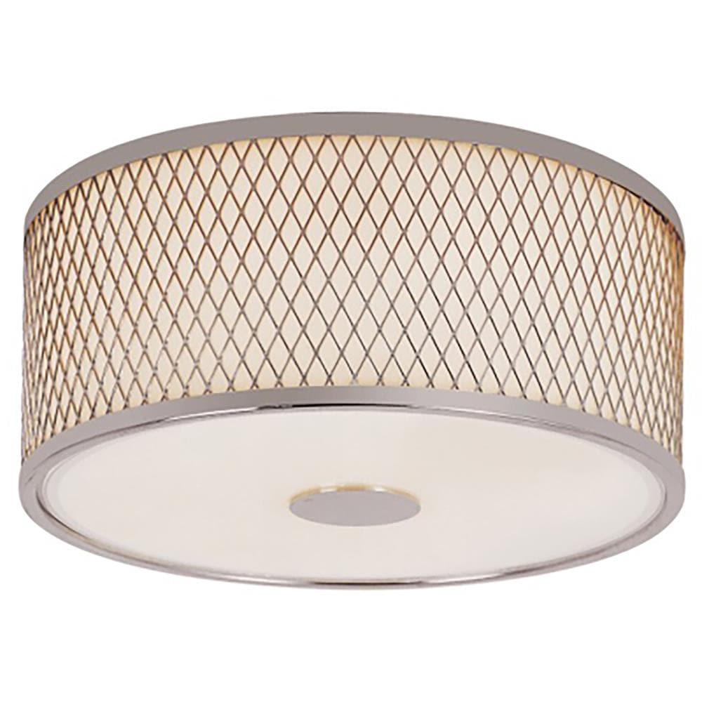 Lucid Lighting 10140 PC 2-Light 12-in Polished Chrome Flush Mount Light