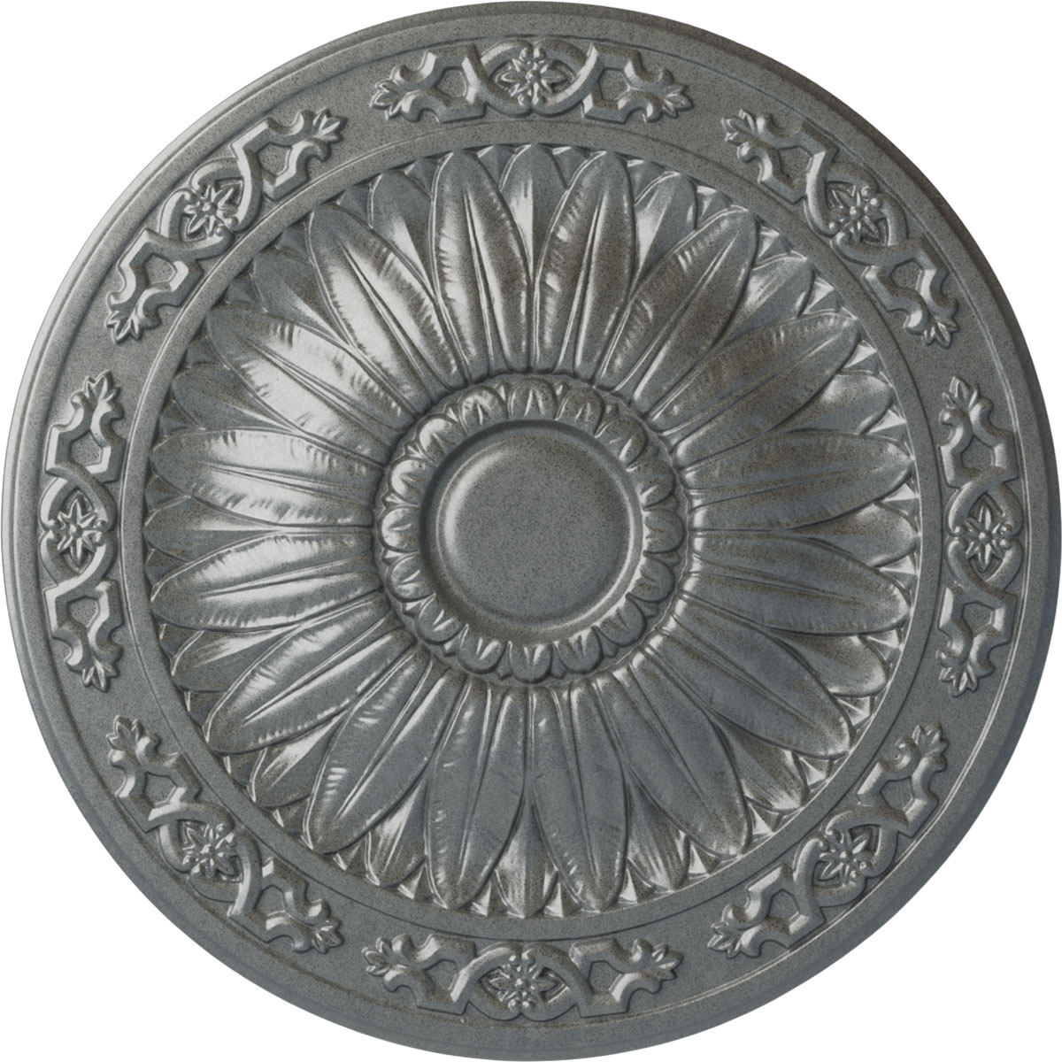 Ekena Millwork CM20LUPLS Lunel 20.25-in W x 20.25-in L Painted Platinum Polyurethane Whole Ceiling Medallion