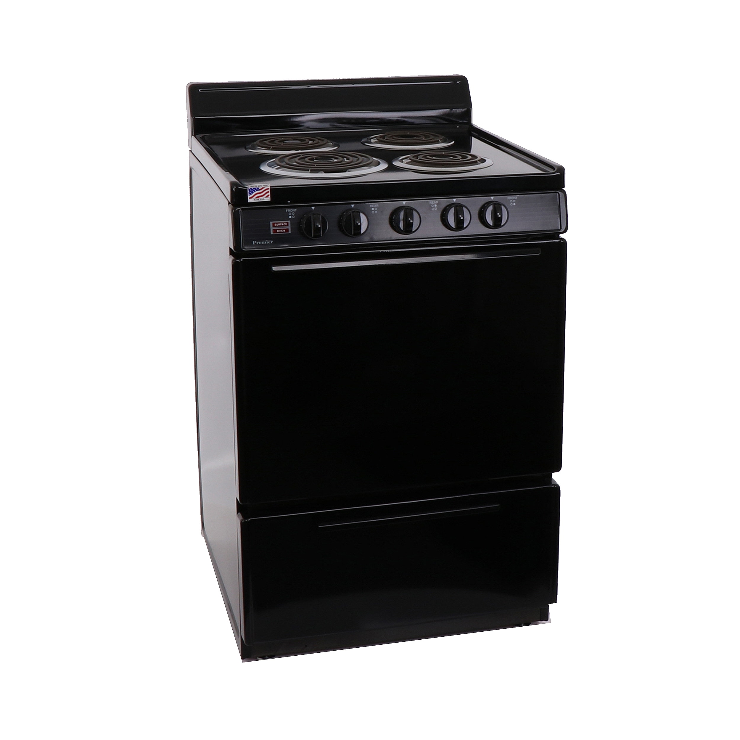 Premier 24 in. 3.0 cu. ft. Oven Freestanding Electric Range with 4 Coil  Burners - Stainless Steel