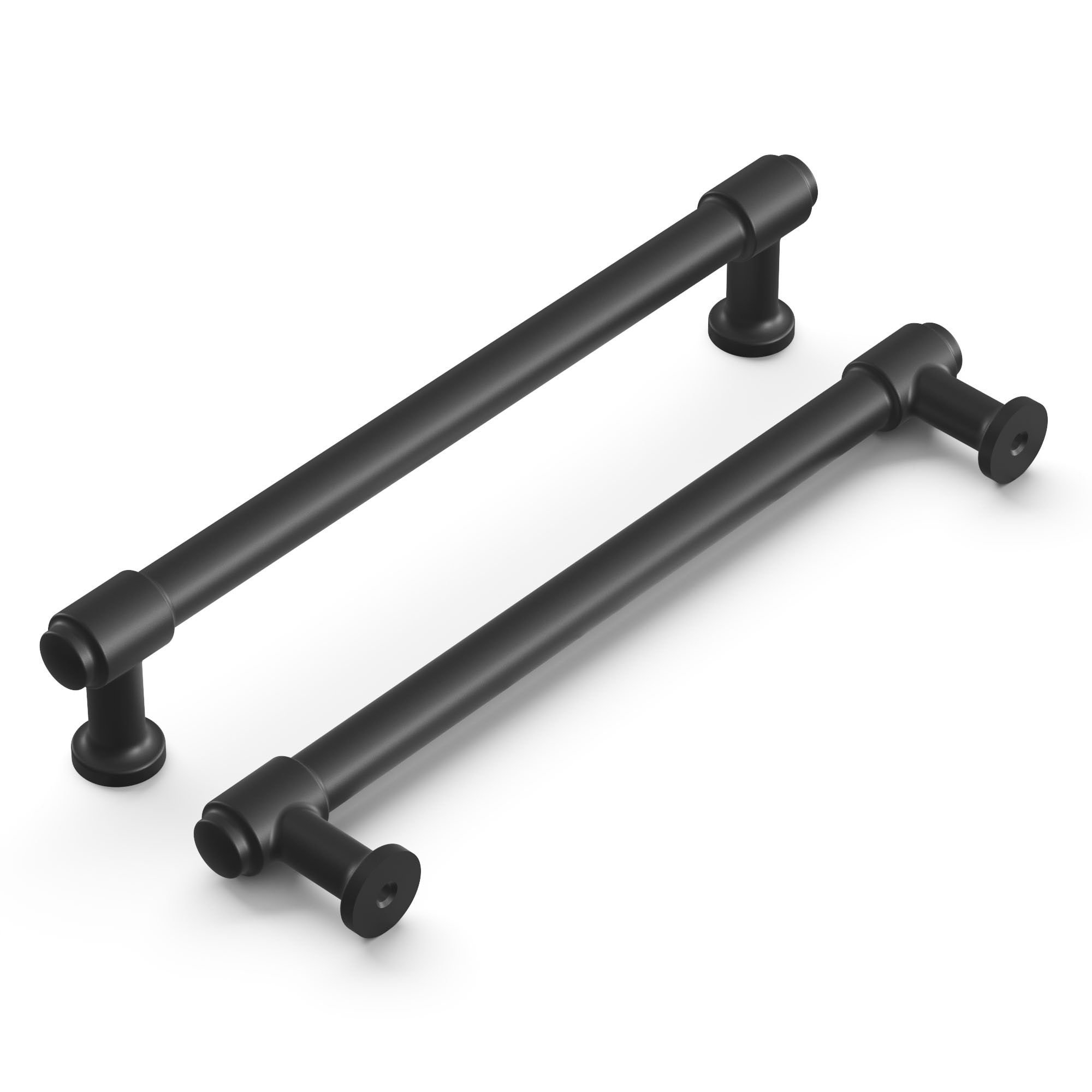 Hickory Hardware H077854MB-10B Piper 6-5/16-in , 160mm Center to Center Matte Black Cylindrical Bar 10 -Pack