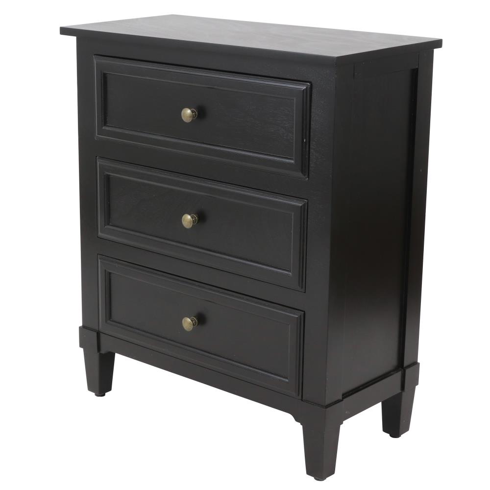 Decor Therapy 24-in W x 28-in H Satin Black Composite End Table with ...
