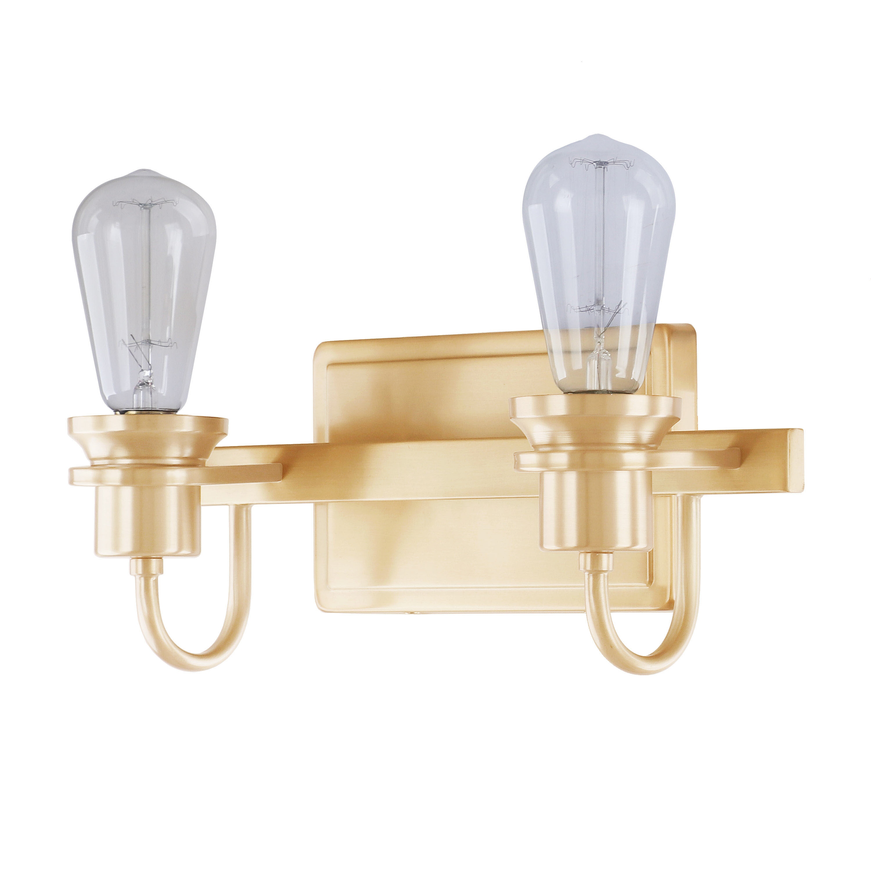 Warm Brass 14" Direct Wired Electric Vanity Light Fixture