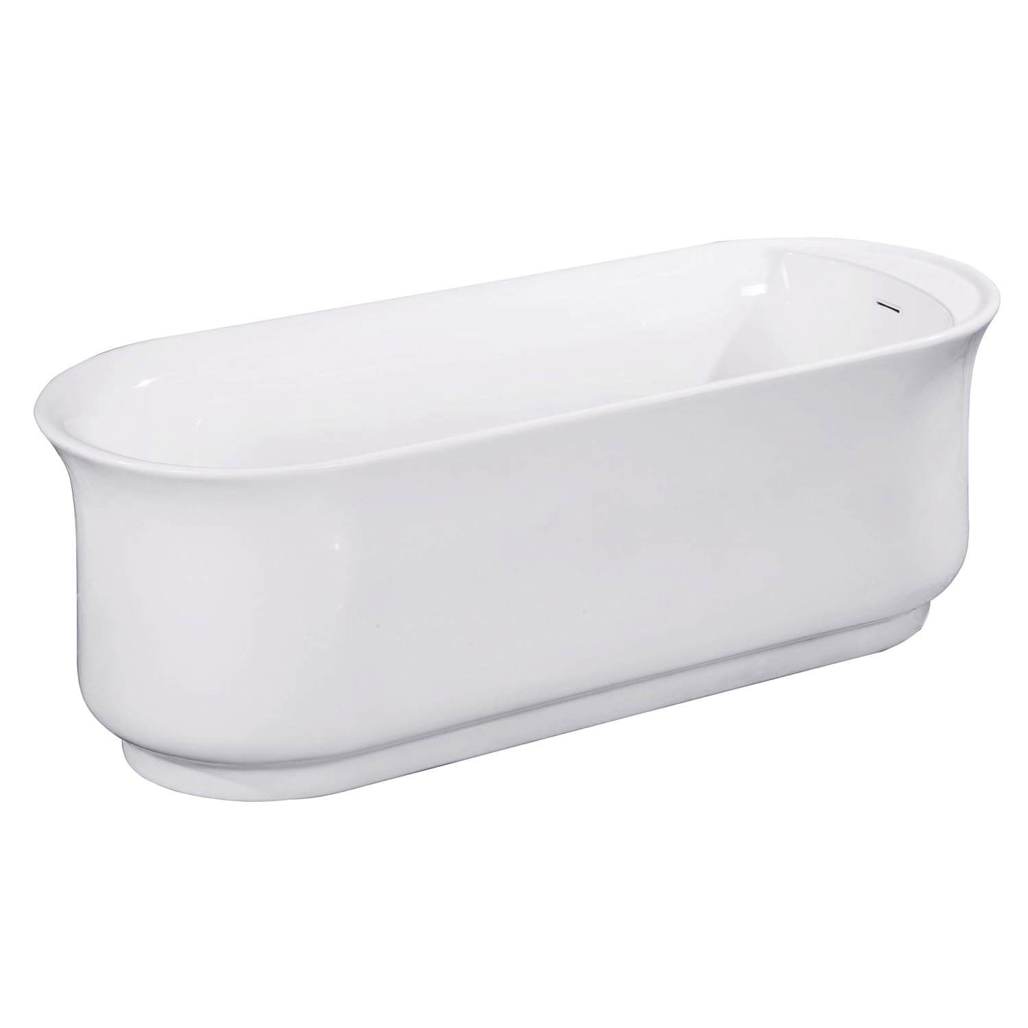 Kingston Brass Double Ended 27 6 In X 66 In White Acrylic Oval Freestanding Soaking Bathtub With