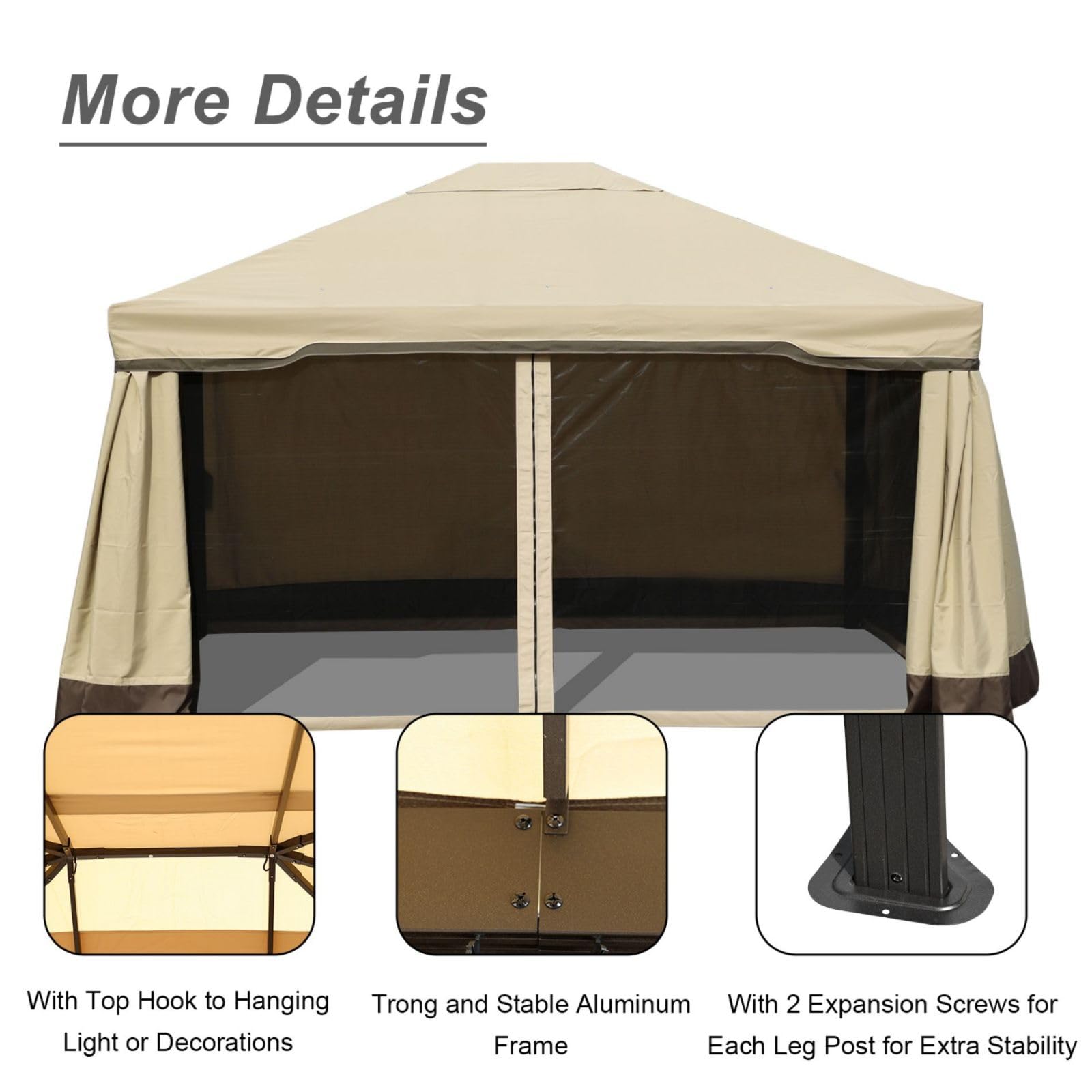 Aoodor A150-PKIKI Wood-Resin-Gazebos - View #2