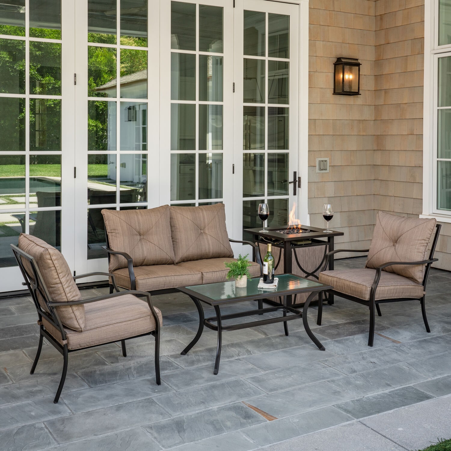 Hanover PALM4PCFP-TAN Patio-Conversation-Sets - View #9