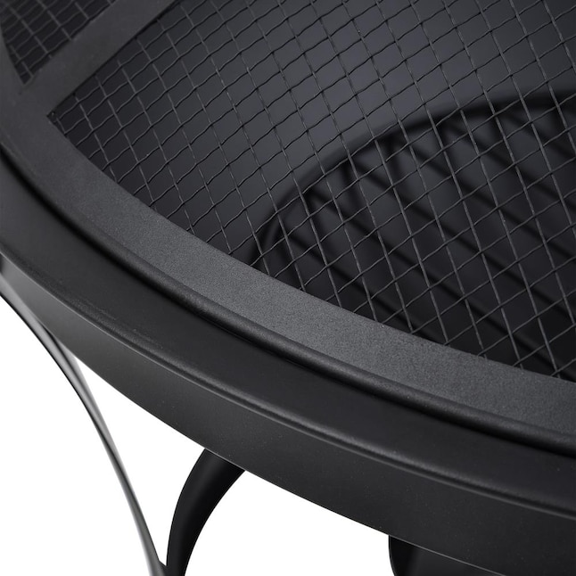 Clihome 19.7-in W Black Steel Wood-Burning Fire Pit at Lowes.com