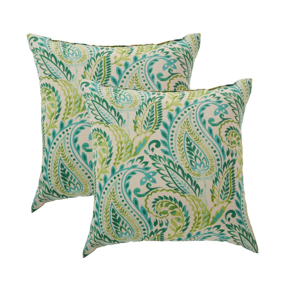 Haven Way 2-Pack Paisley Tan Paisley Square Throw Pillow at Lowes.com