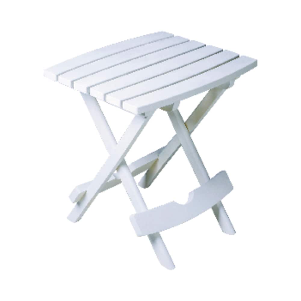 Adams 258423 Quik-Fold White Rectangular Resin Folding Side Table 1 pk