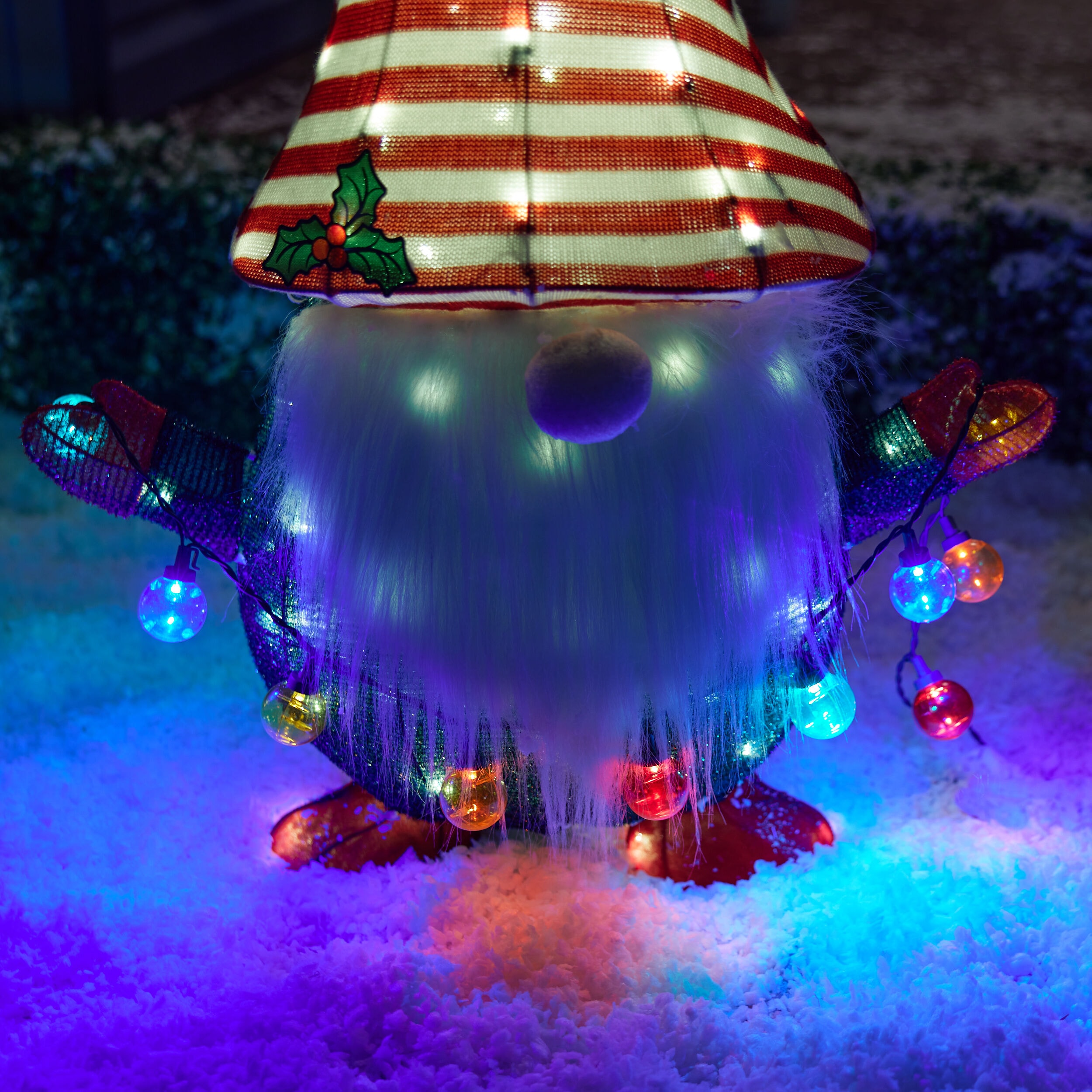 Holiday Living 36-in Gnome Yard Decoration with White LED Lights at ...