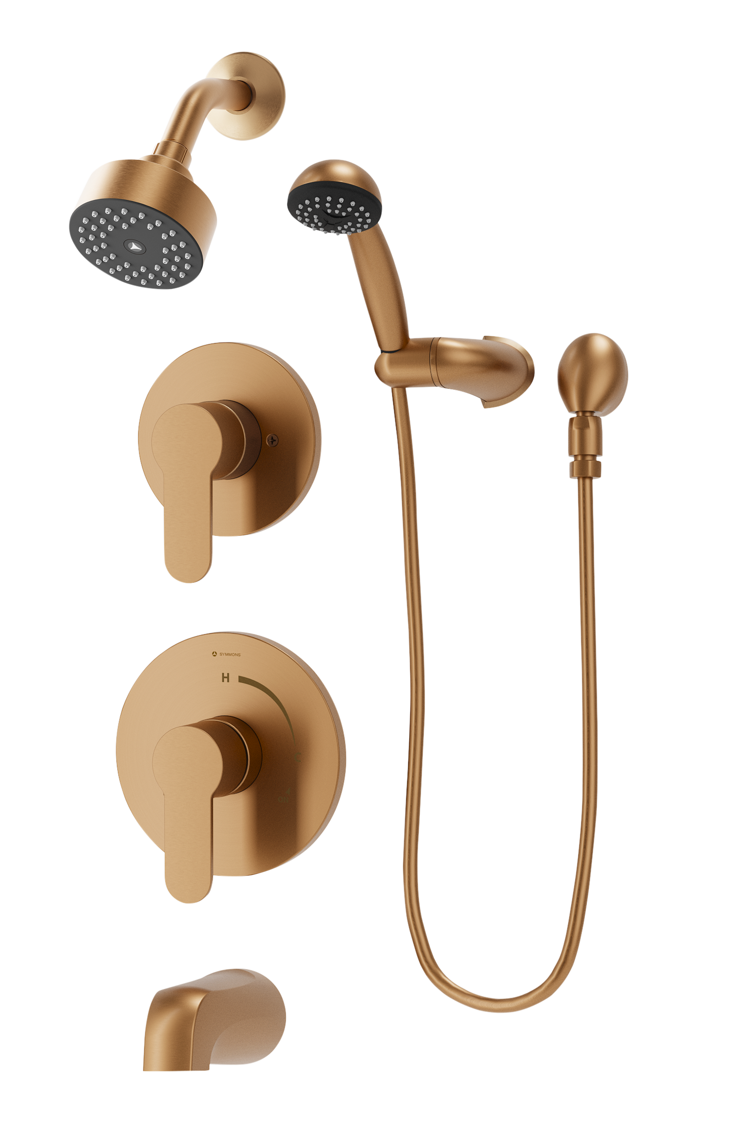 Symmons 6706TRMBBZ Brushed Bronze 2-handle Single Function Round Bathtub and Shower Faucet (Valve Not Included)