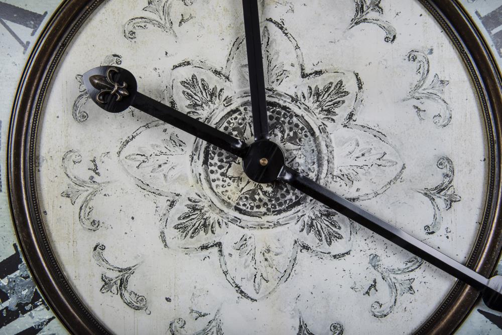 Distressed Mint Green 29" Round Wood Wall Clock
