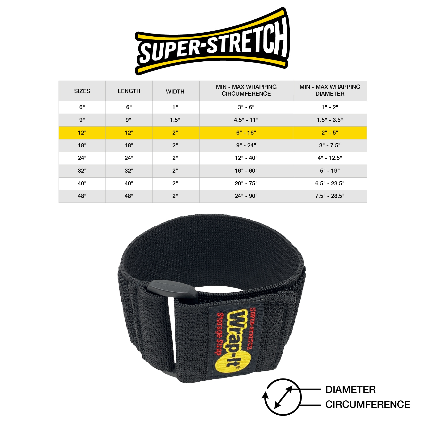  Heavy-Duty and Super-Stretch Wrap-It Storage Straps
