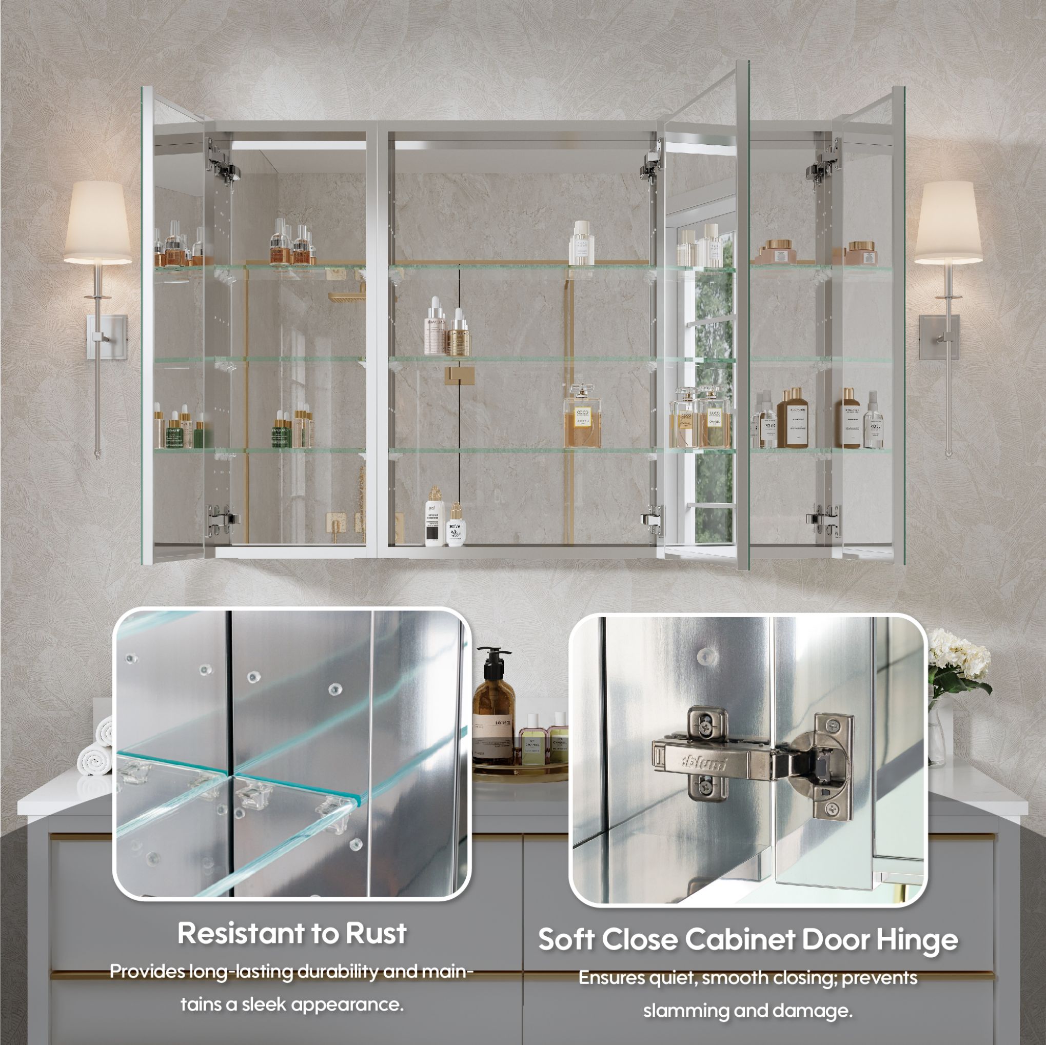 WELLFOR ROSA122012LRR Bathroom-Medicine-Cabinets - View #7