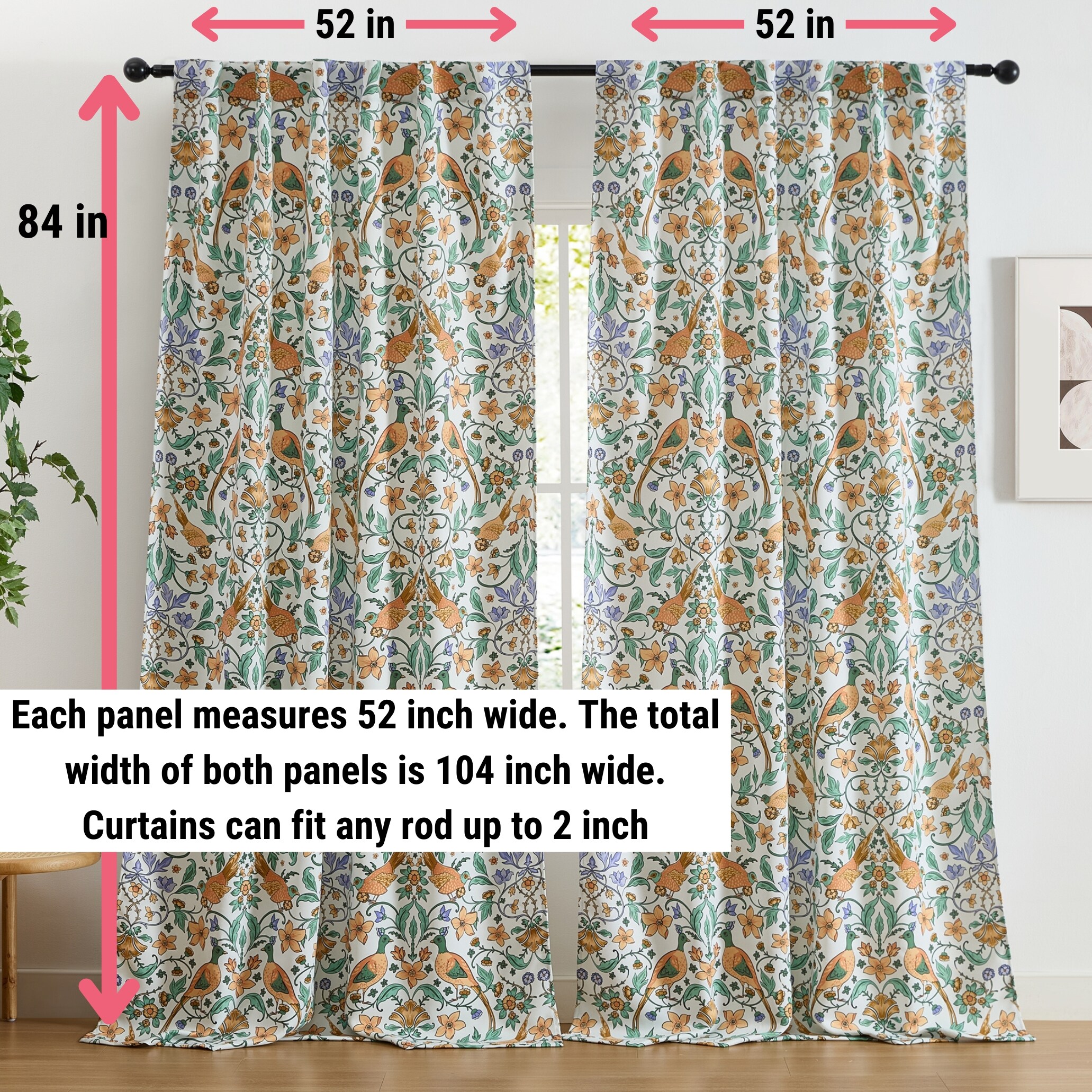 HLC.me FLRNC-84-BTTRM curtains - View #2