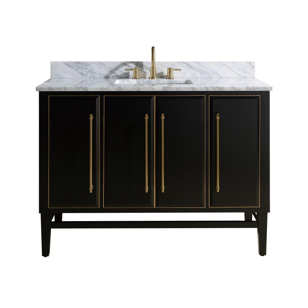 Avanity Mason 48 In Black Undermount Single Sink Bathroom Vanity With Carrara White Marble Top In The Bathroom Vanities With Tops Department At Lowes Com