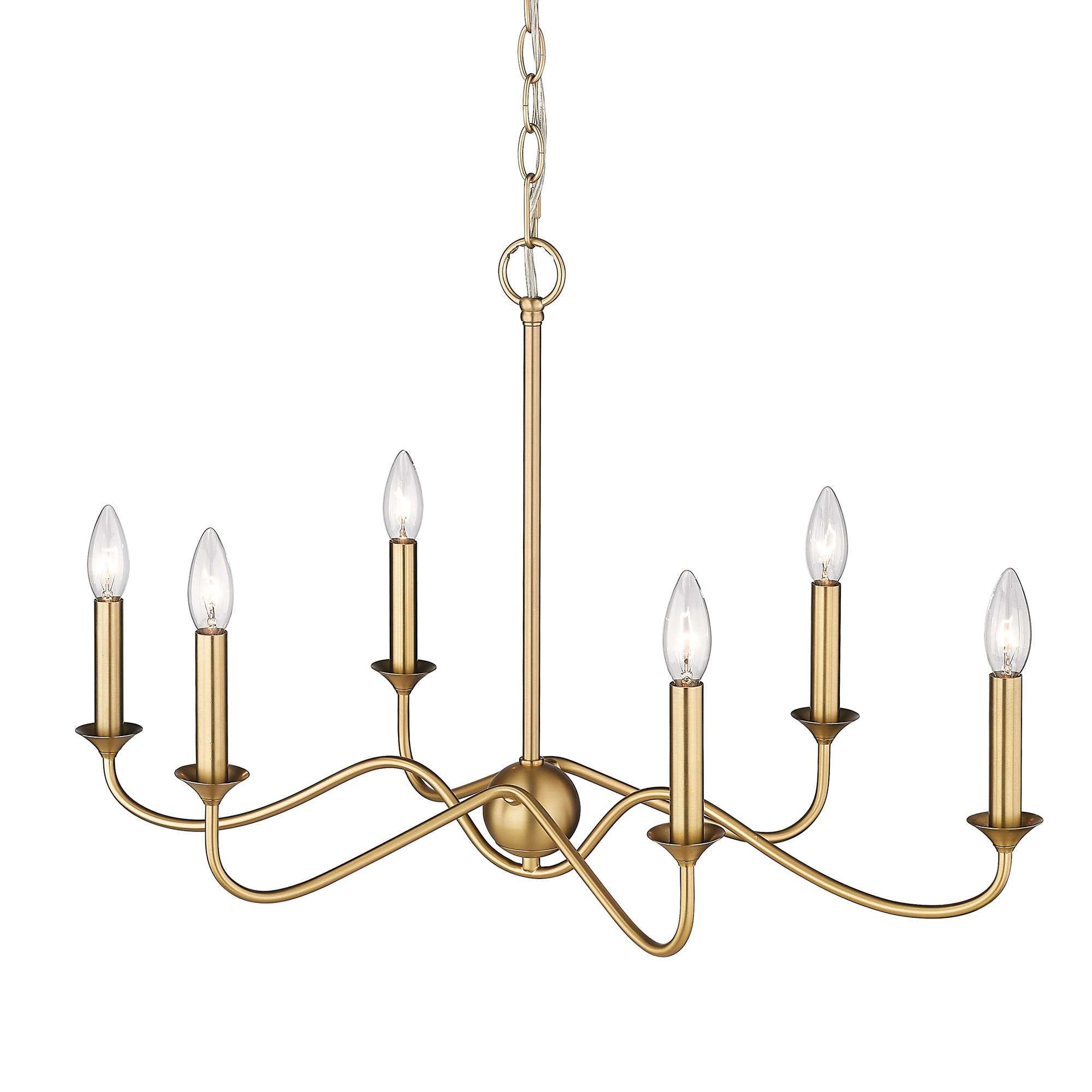 Golden Lighting Tierney 6-Light Brushed Champagne Bronze Traditional ...