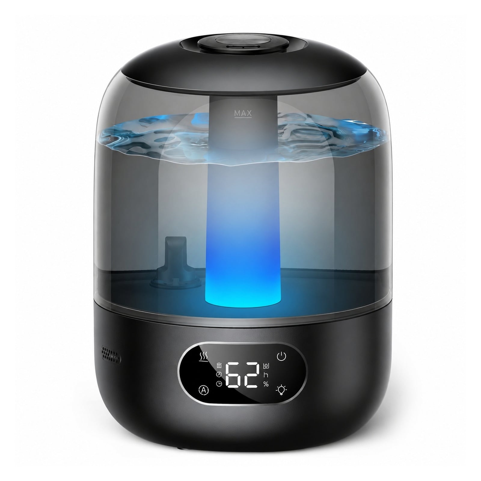Afoxsos 3L Cool Mist Ultrasonic Humidifier with Top Fill 30 Hour Runtime Quiet Operation for Large Room Bedroom Nursery Plants Black #LAF0820F483