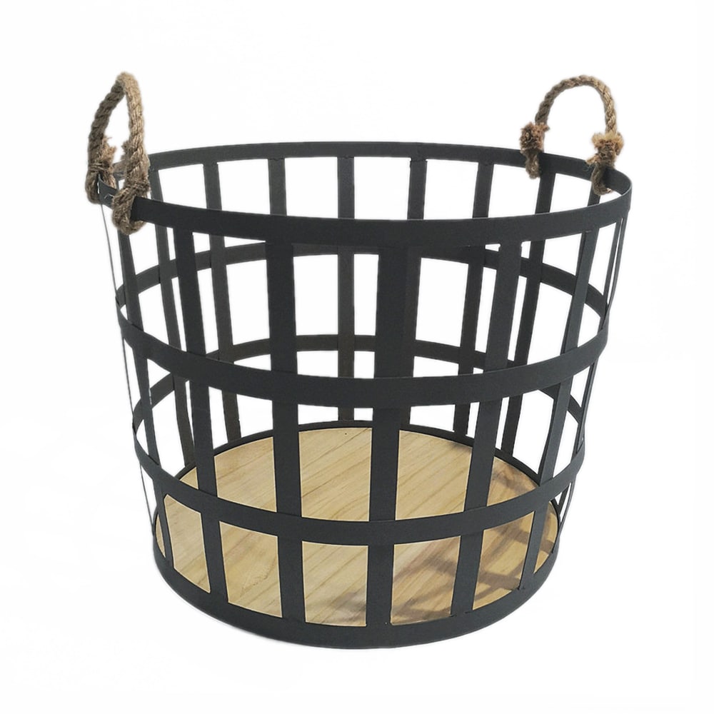 RGI HOME 12-in W x 6.5-in H x 9-in D Dark Burnt Wood Stackable Basket in  the Storage Bins & Baskets department at