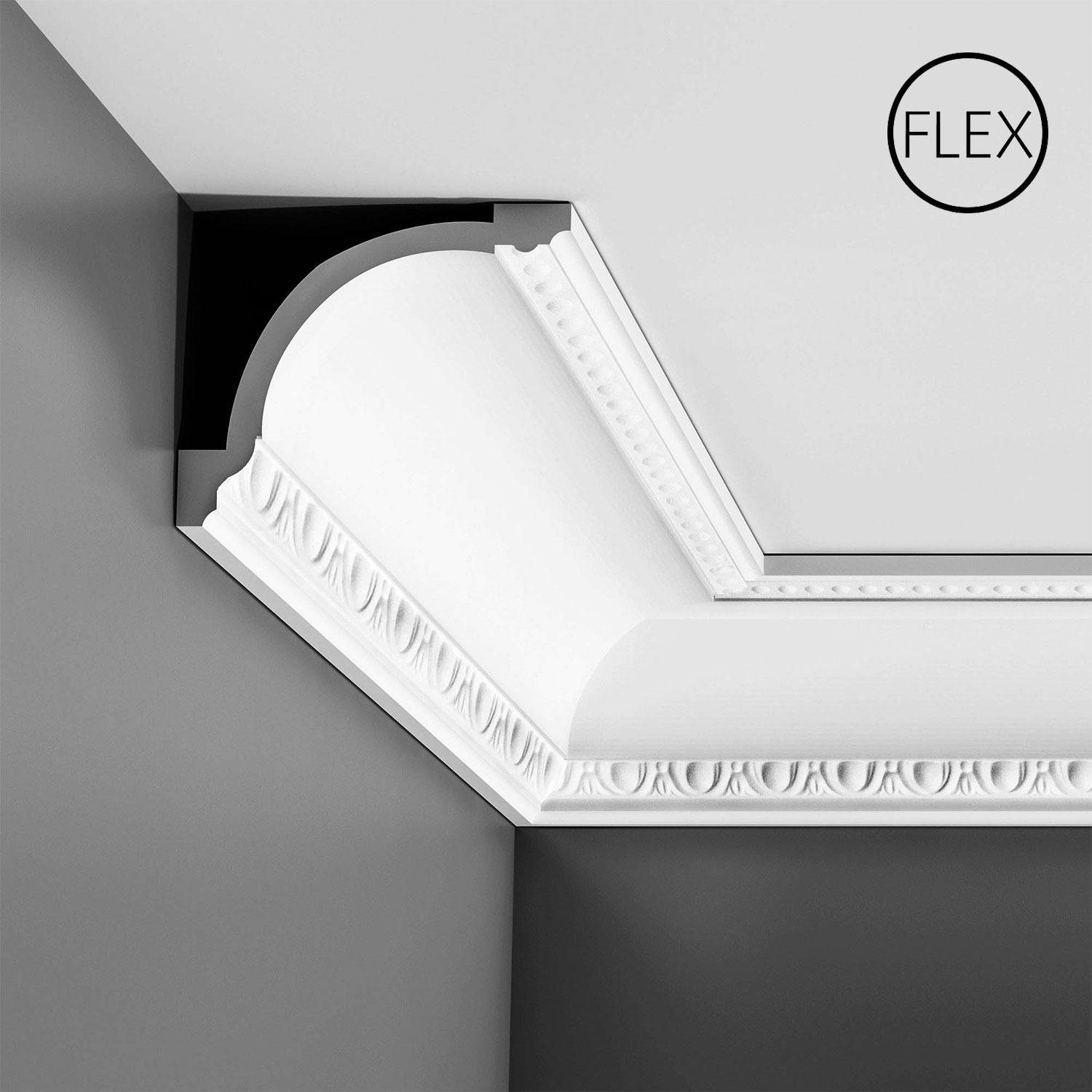 Orac Decor FC216 Flexible Coving 5-1/4-in x 78-in Primed Polyurethane Crown Moulding