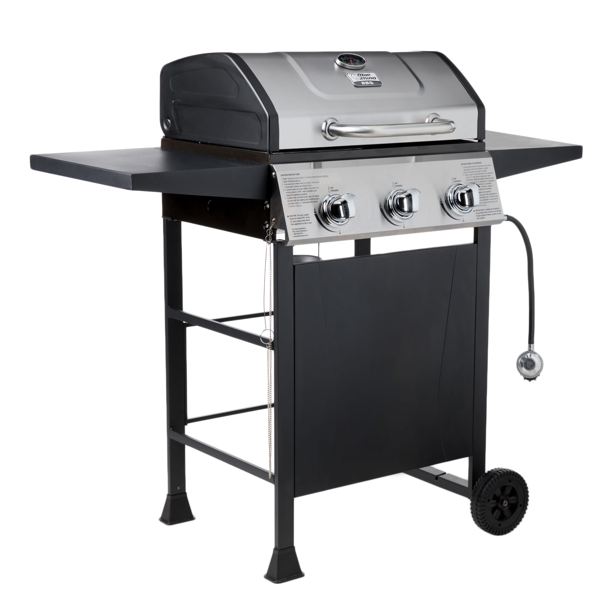 Blue Rhino Black And Silver Porcelain And Stainless Steel 3 Burner Liquid Propane Gas Grill In The Gas Grills Department At Lowes Com