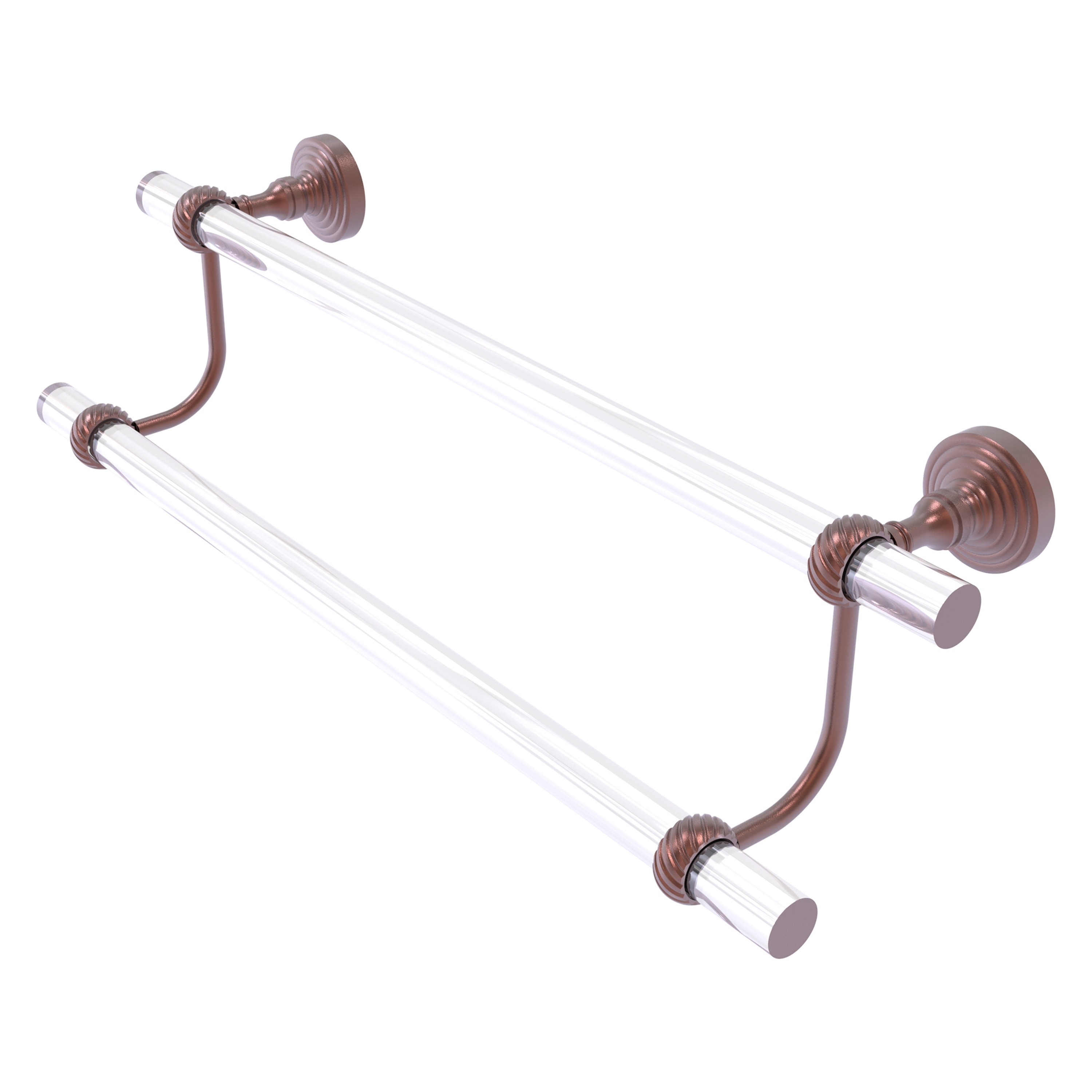 Allied Brass PG-72T-18-CA Pacific Grove 18-in double Antique Copper Wall mount Double Towel Bar