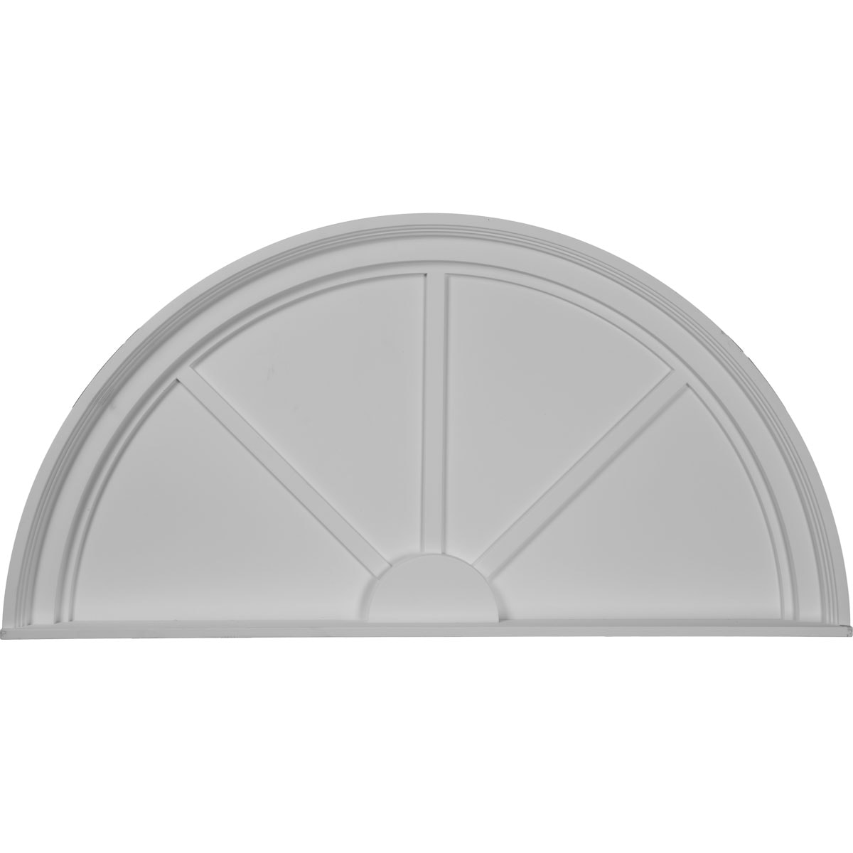 Ekena Millwork PED36X18X02SP Half Round Spoked 36-in x 18-in Primed Urethane Pediment Entry Door Casing Accent