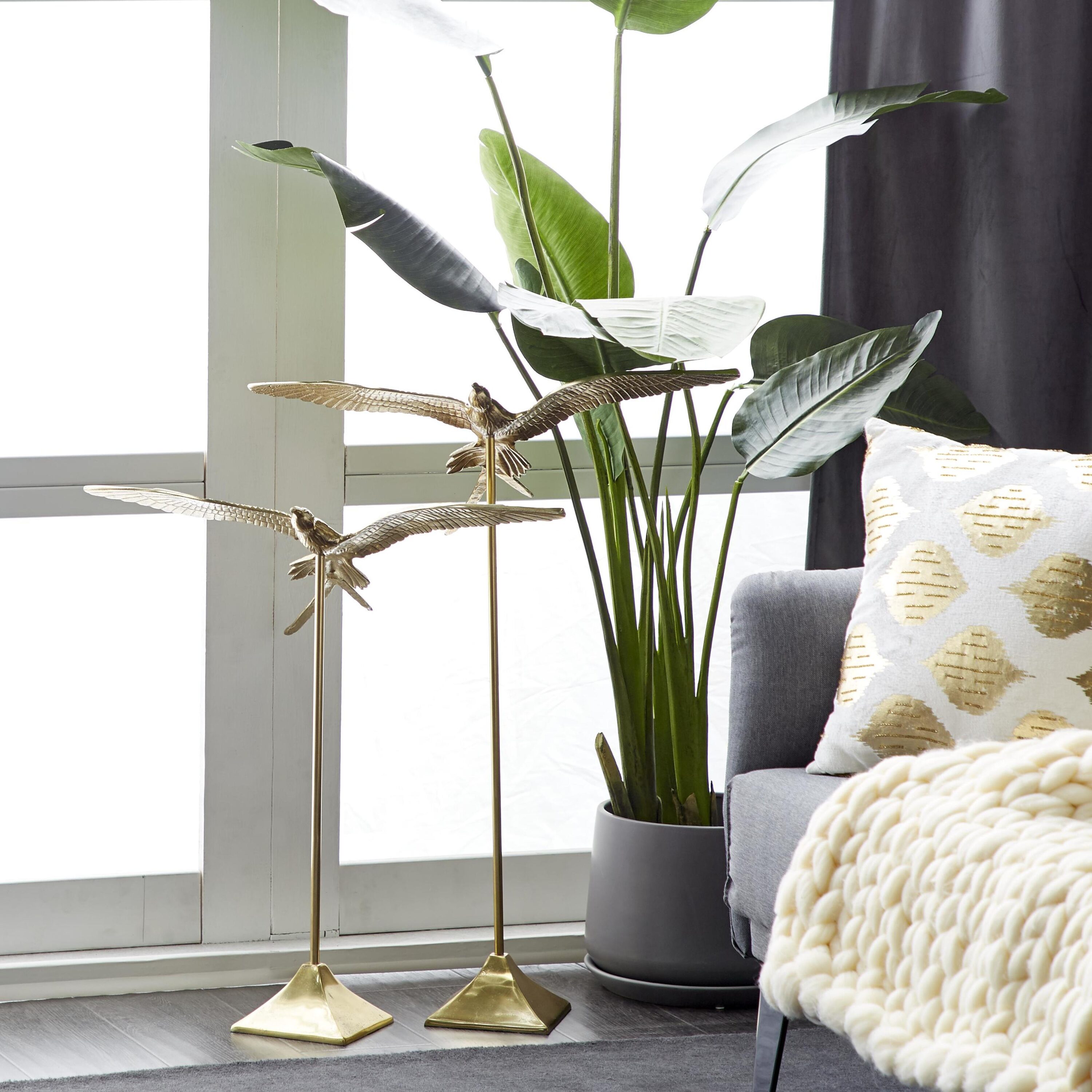 Grayson Lane 55370 2 -Pack Gold Aluminum Glam Sculpture