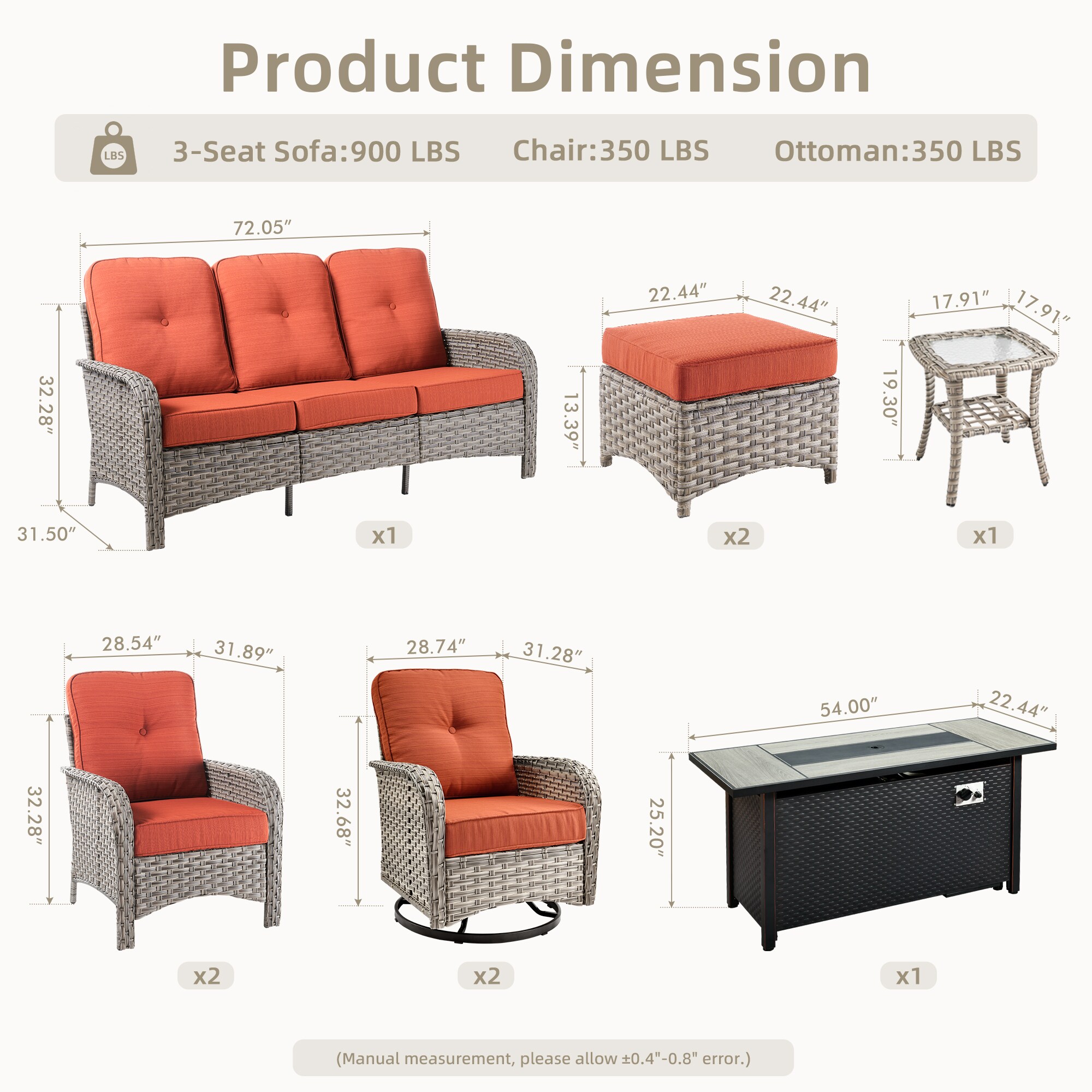 Ovios RFP5VNC808Y Patio-Conversation-Sets - View #9
