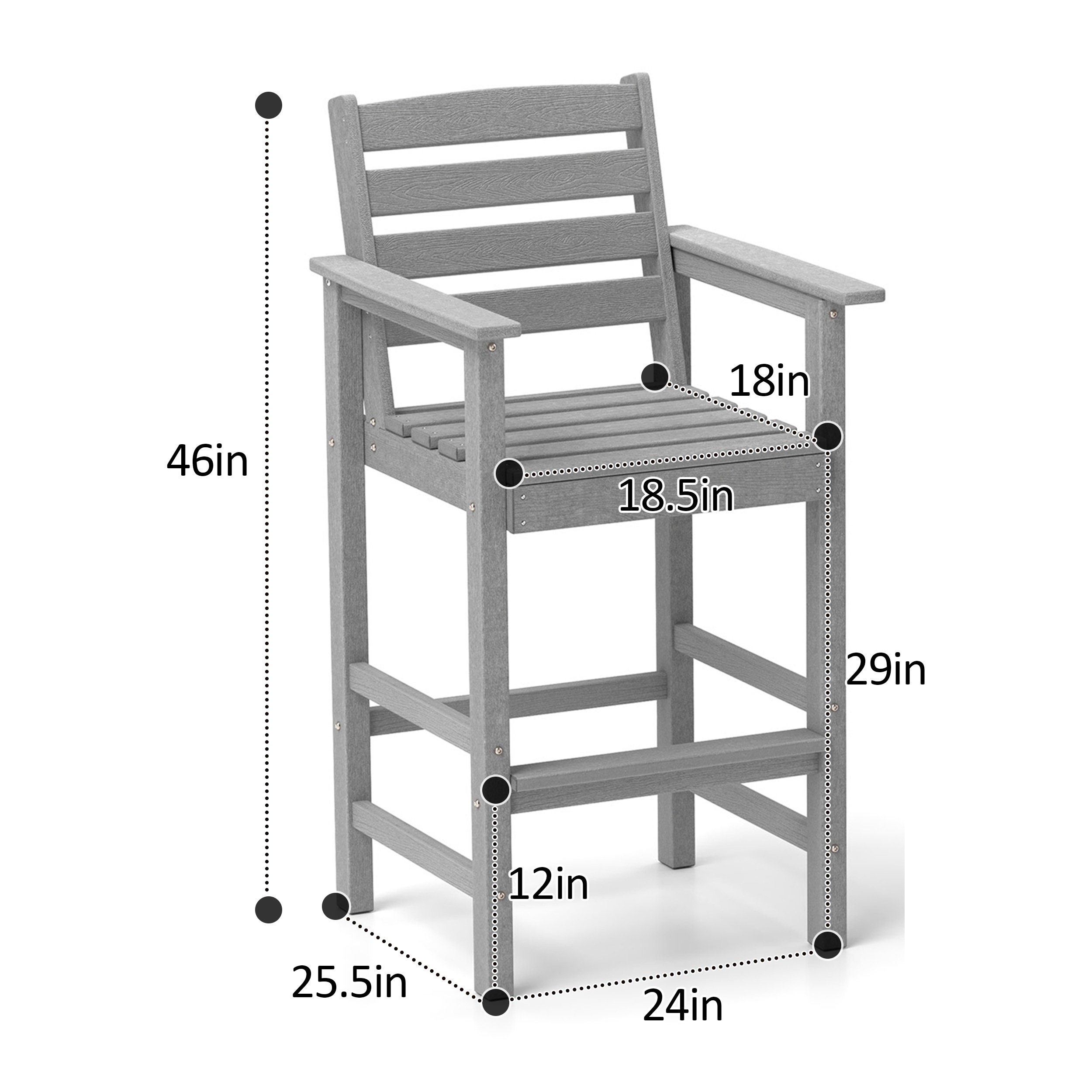 LIVIZA TDS12059GR Patio-Chairs - View #5