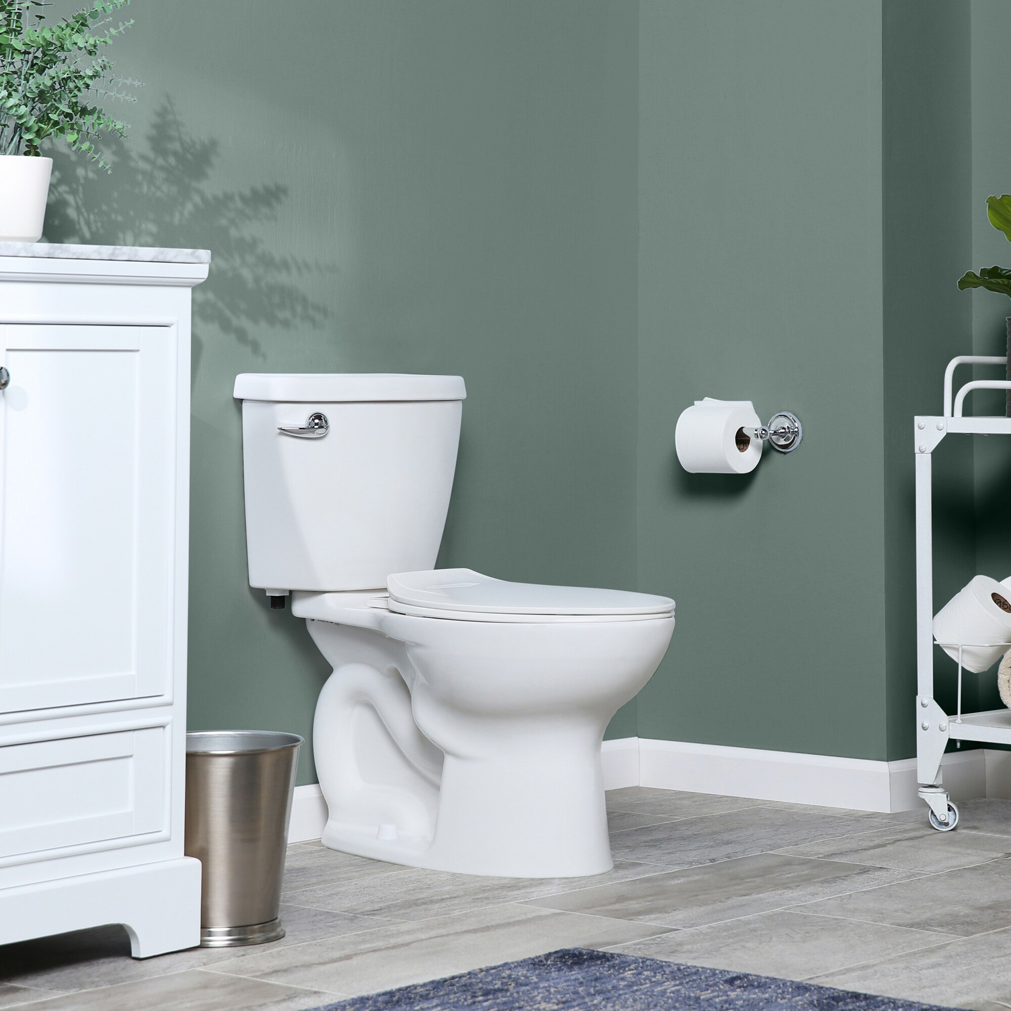 American Standard Cadet 3 White Elongated Standard Height 2-piece  WaterSense Toilet 10-in Rough-In Size
