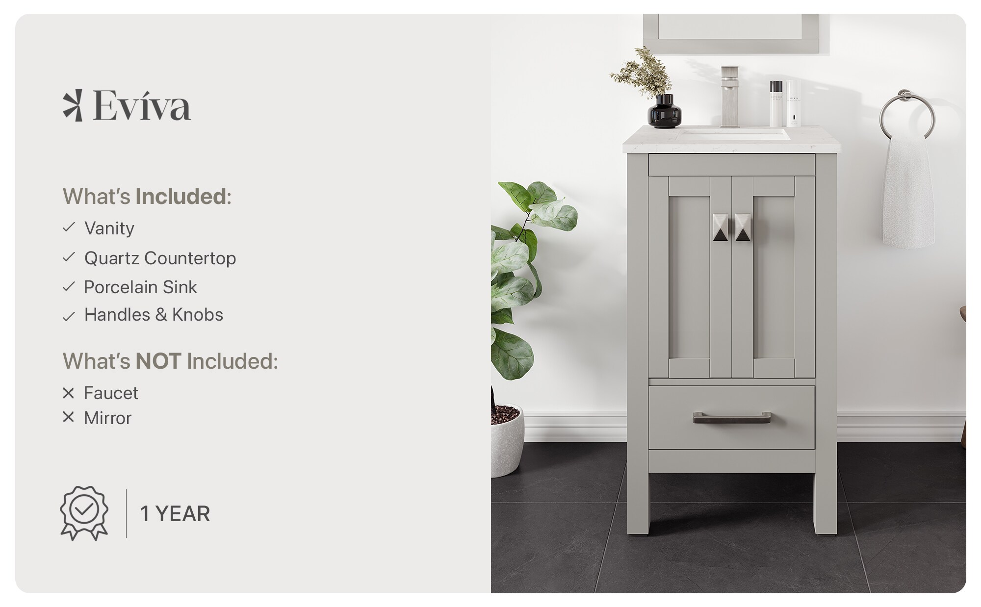Eviva TVN414-20X18GR Bath-Vanity-Combo - View #9