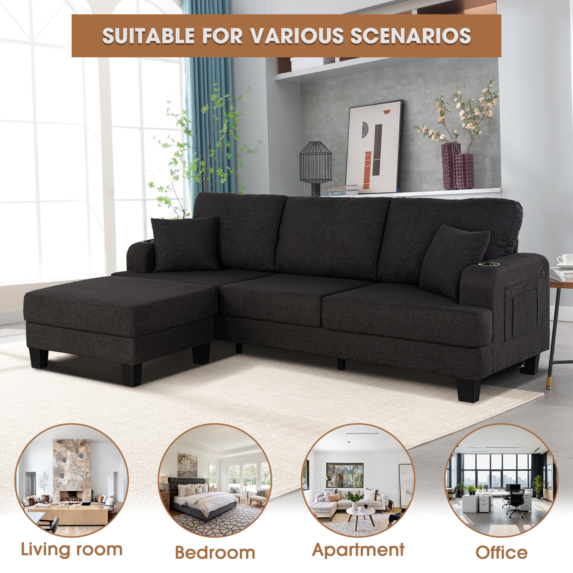 IHOMEadore MDSL6936DG Sofas-Loveseats - View #2