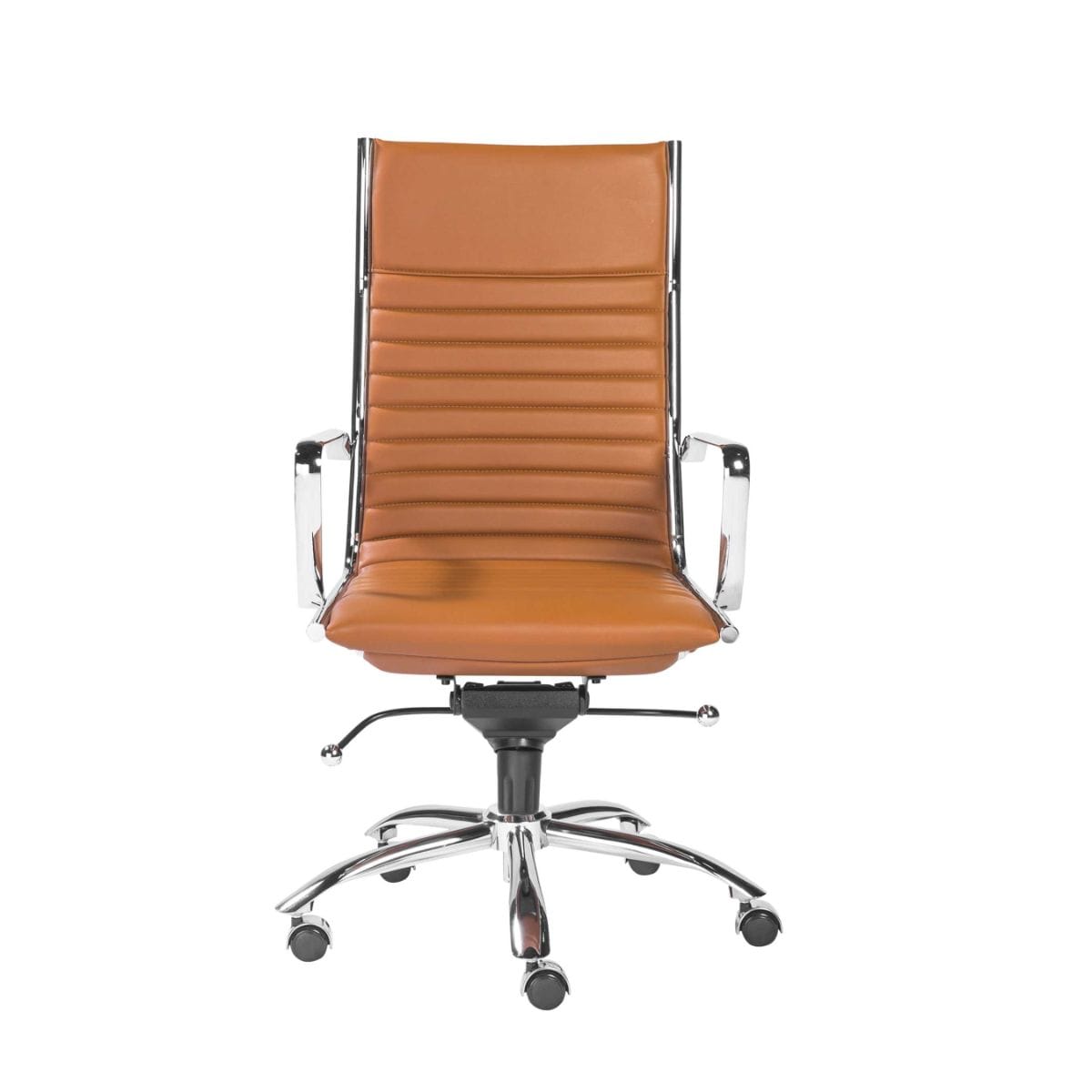 HomeRoots 370518 Amelia Orange Contemporary Adjustable Height Swivel Faux Leather Task Chair
