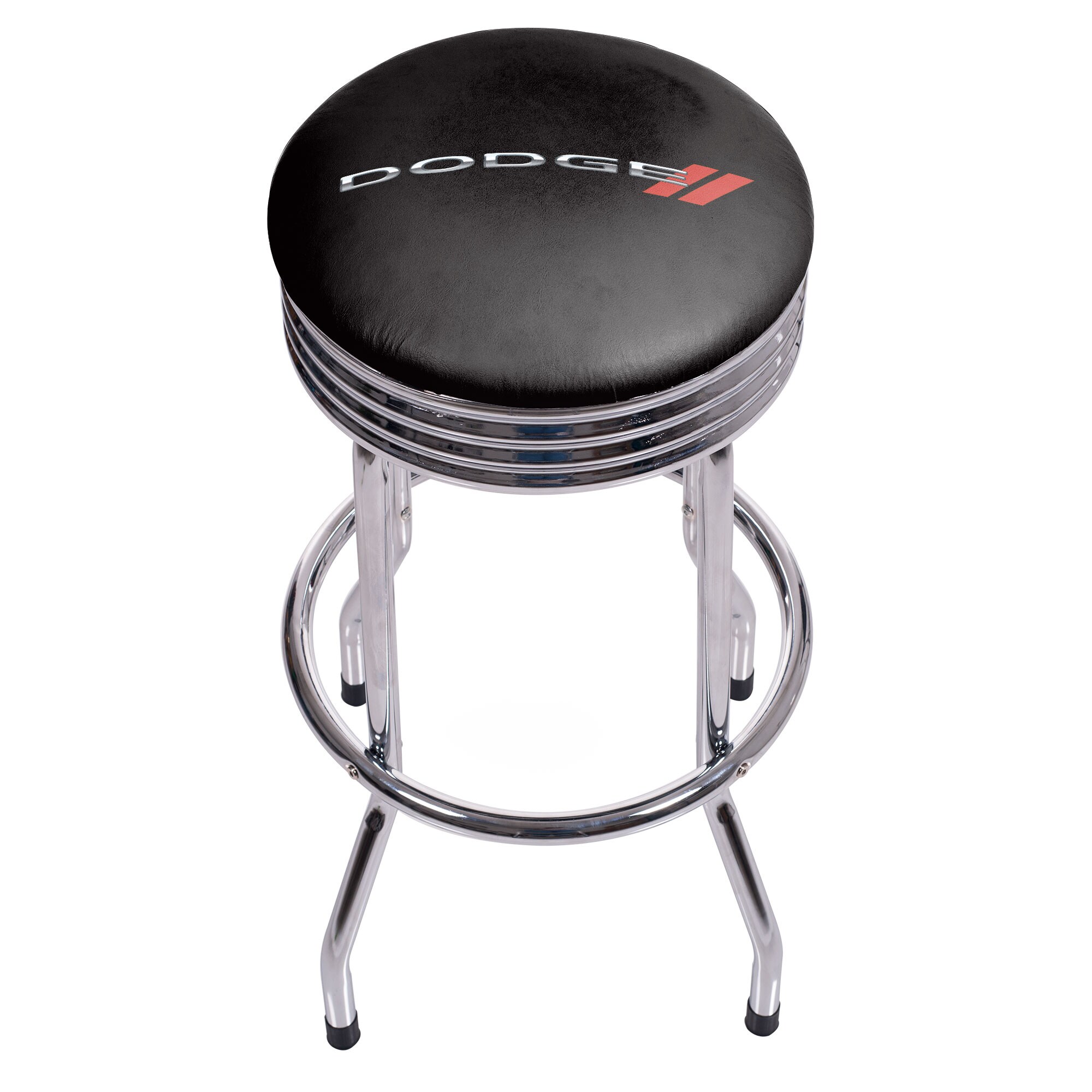 Trademark Gameroom DGE1005-LOGO Bar Stools Chrome 5-in H Bar height Swivel Metal Backless Bar Stool