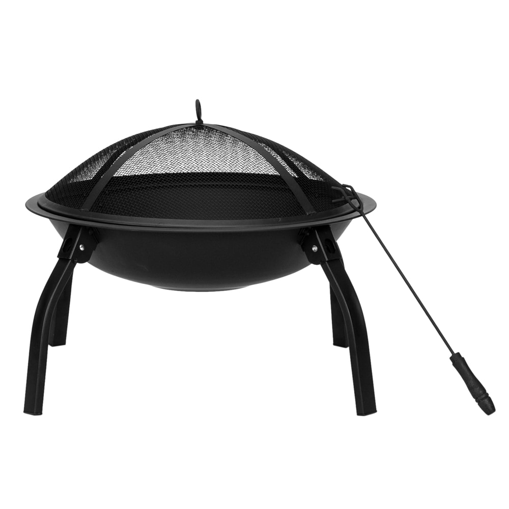 Winado 279436847910 22-in W Black Iron Wood-Burning Fire Pit