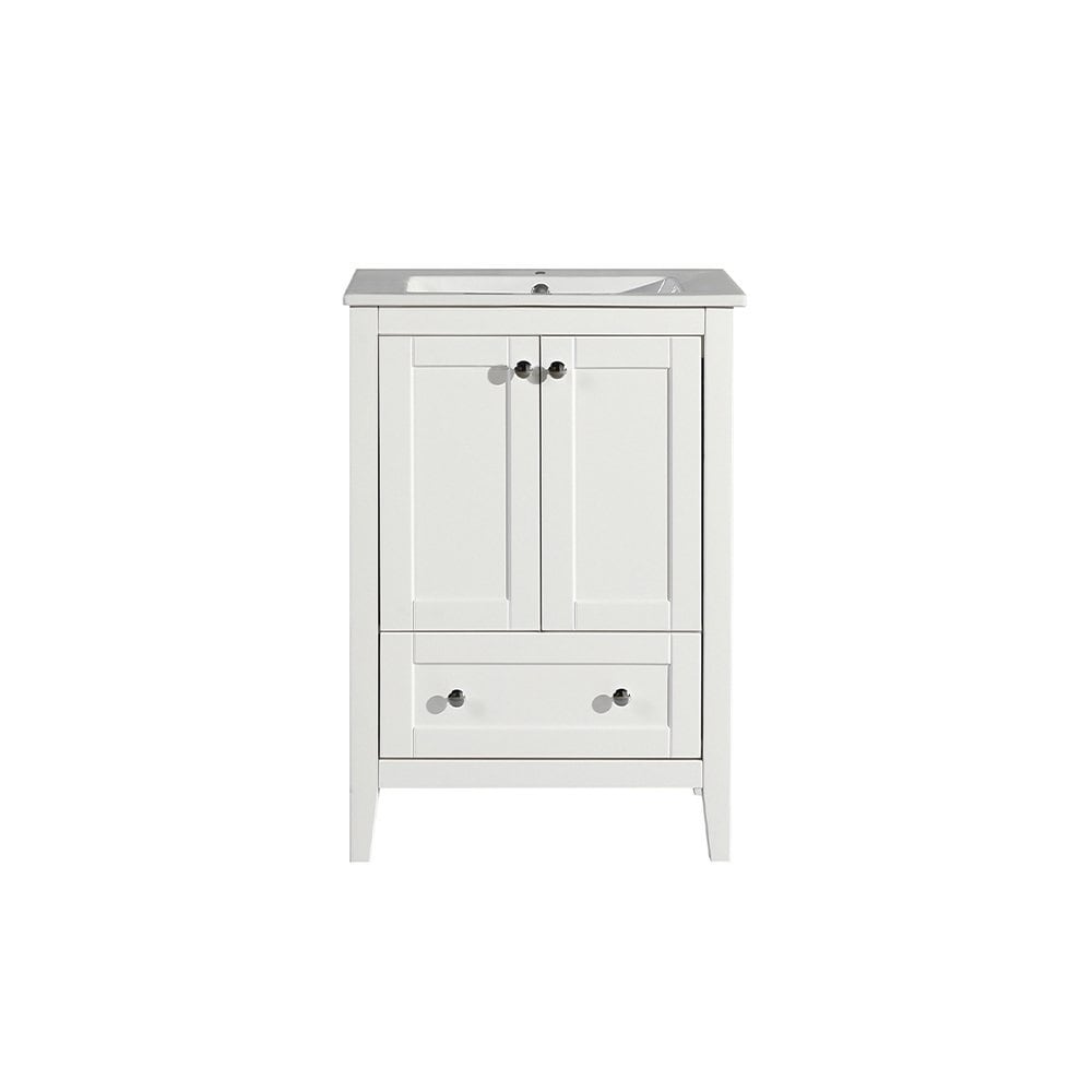 Swiss Madison SM-5-BV412 Cannes 24 Freestanding Bathroom Vanity in White with Sink Top