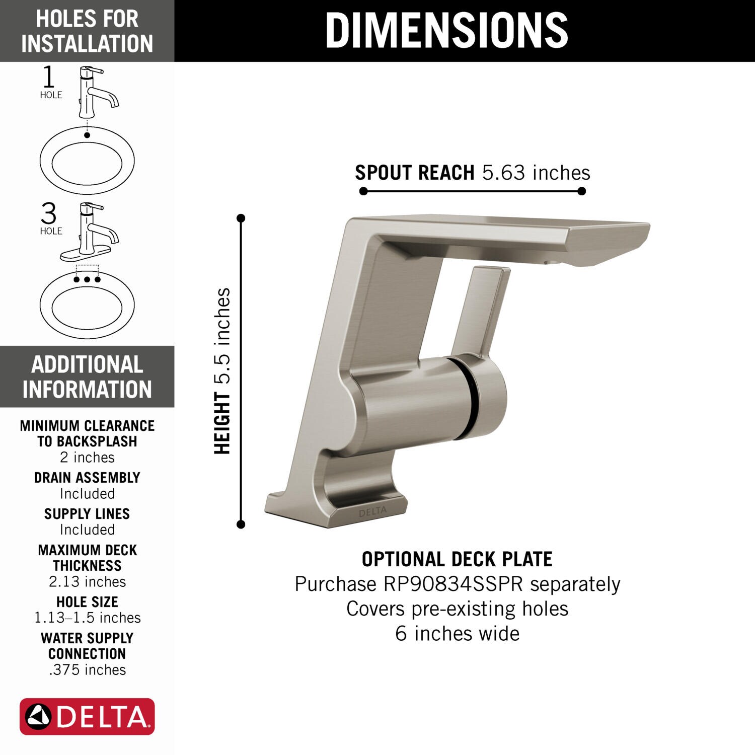 Delta 599-SS-PR-MPU-DST Lavatory-Faucets - View #3