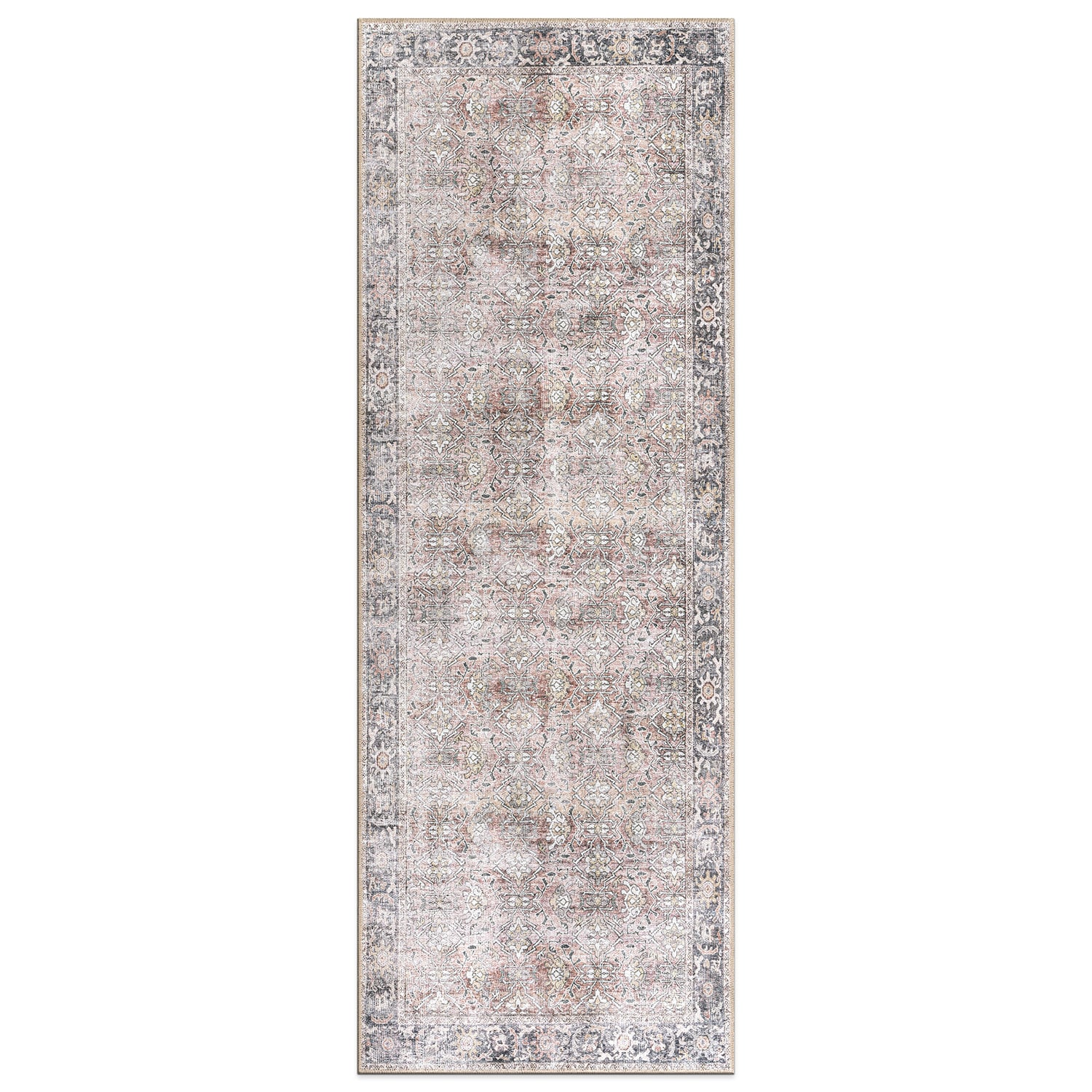 World Rug Gallery 6028OLIVE2X7 2 x 7 (ft) Loomed Polyester Olive Rectangular Indoor Oriental Machine washable Area rug