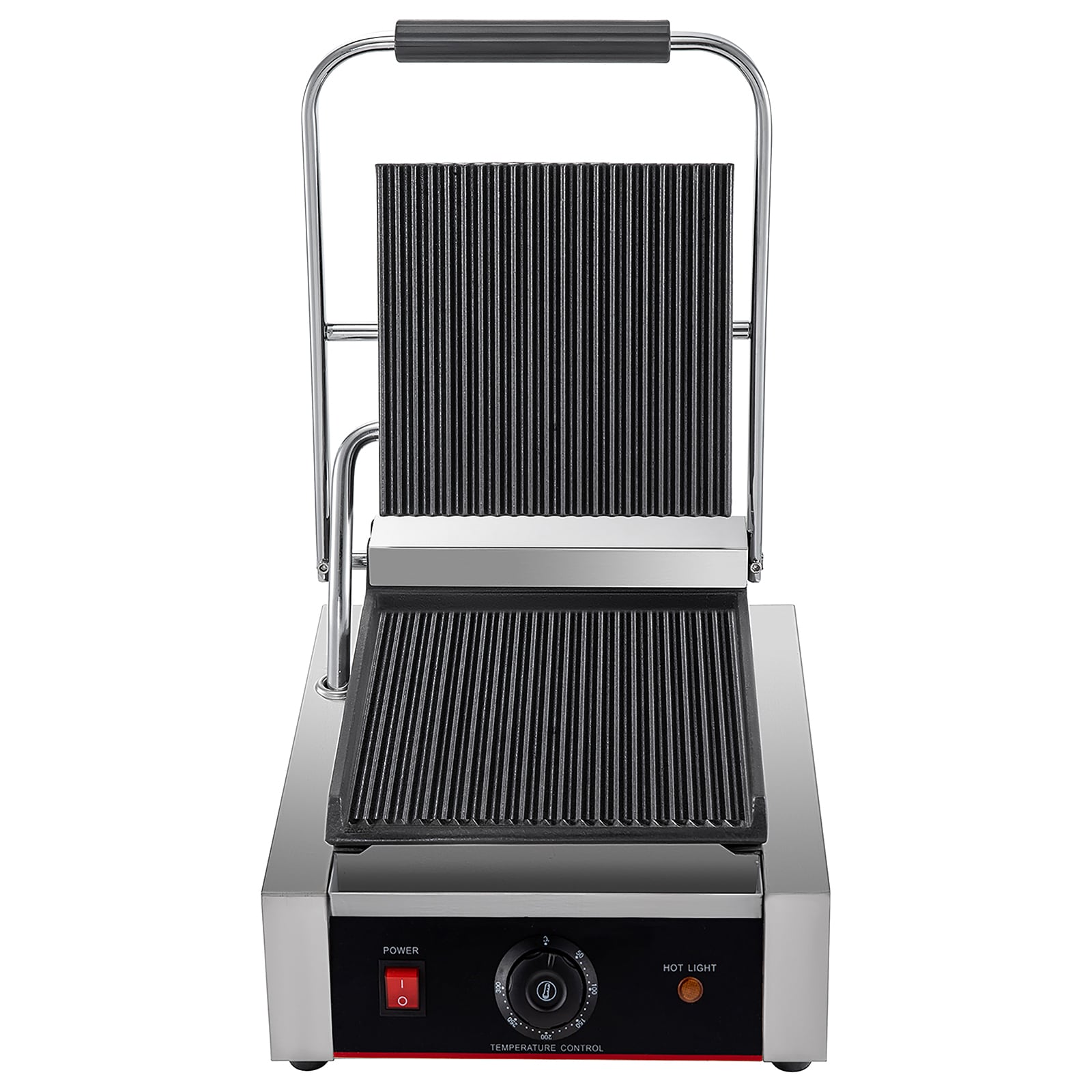 VEVOR Commercial Sandwich Panini Press 3600-Watt Non-Stick Electric Griddle with Double Flat Plates for Hamburgers, Silver