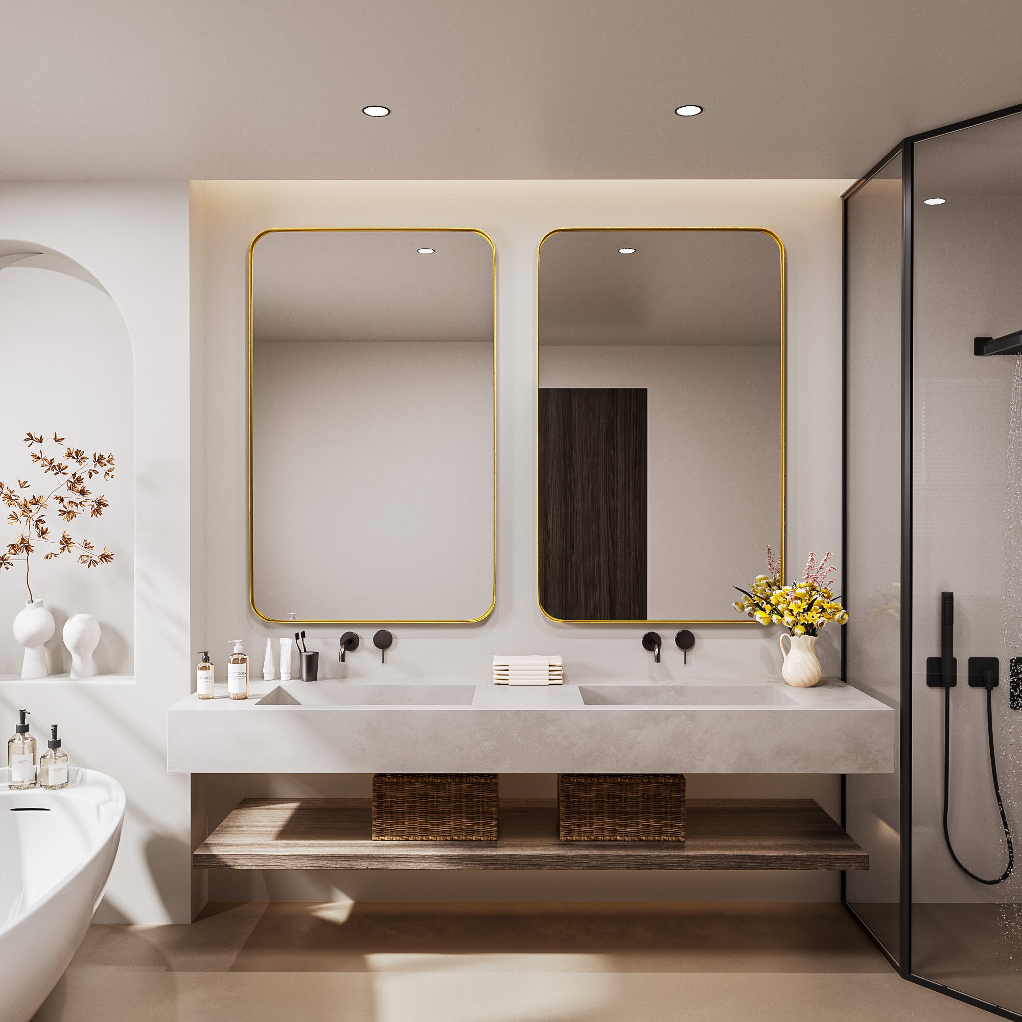 LOVMOR Y-TM4830-G Framed-Bath-Mirrors - View #5