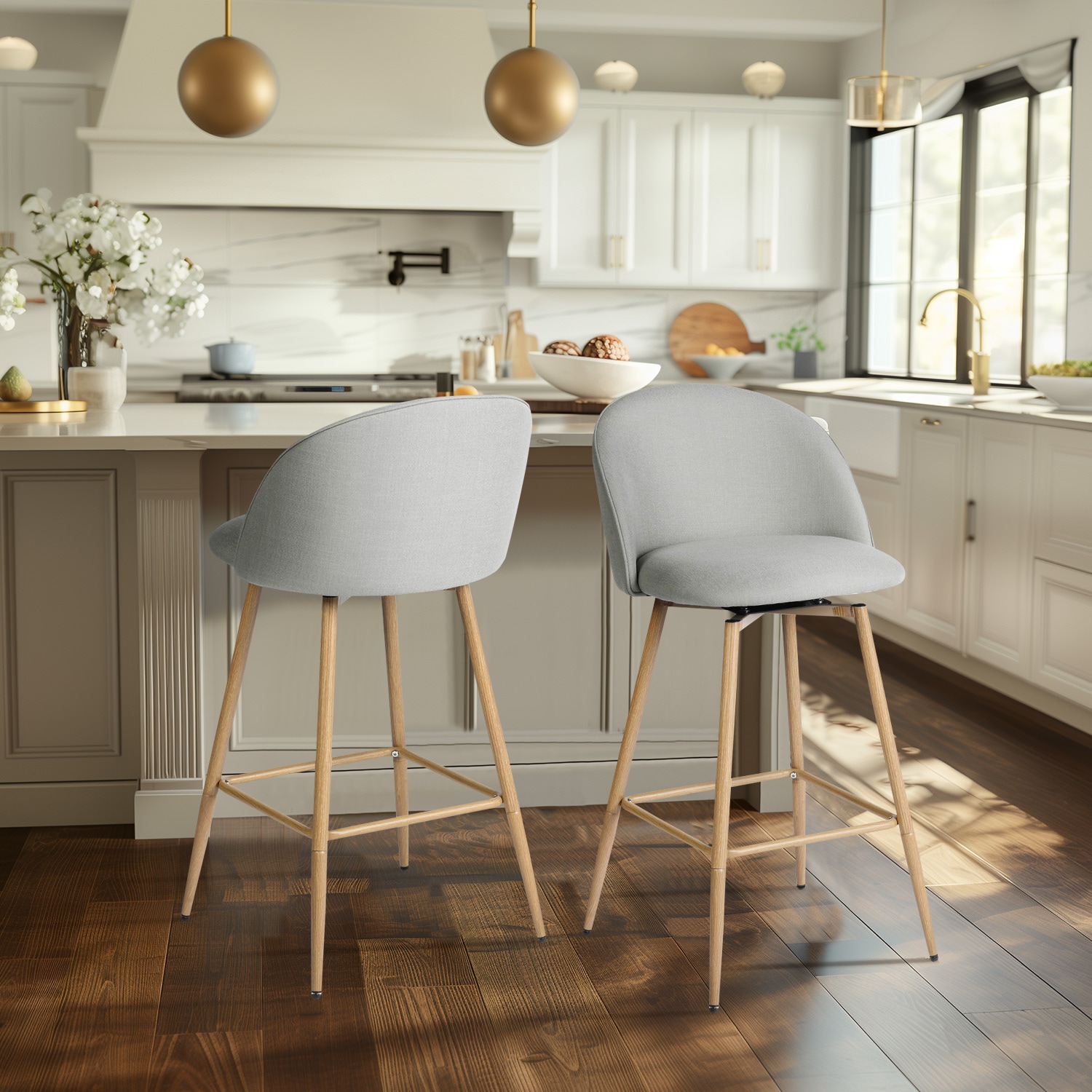 Homy Casa HASEEB GREY 2 stools - View #2