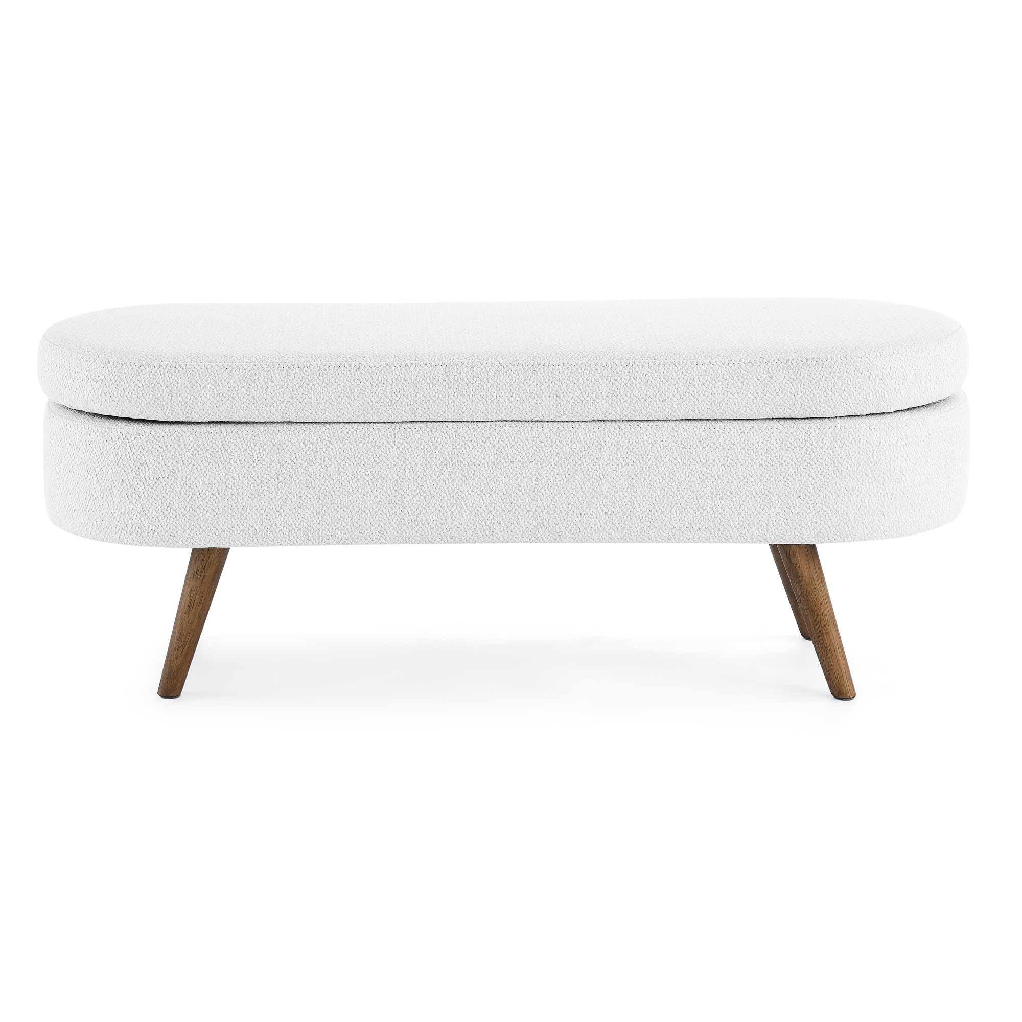 Flynama L-64885 Modern White Storage Bench with Storage 43.5-in x 16-in x 16-in