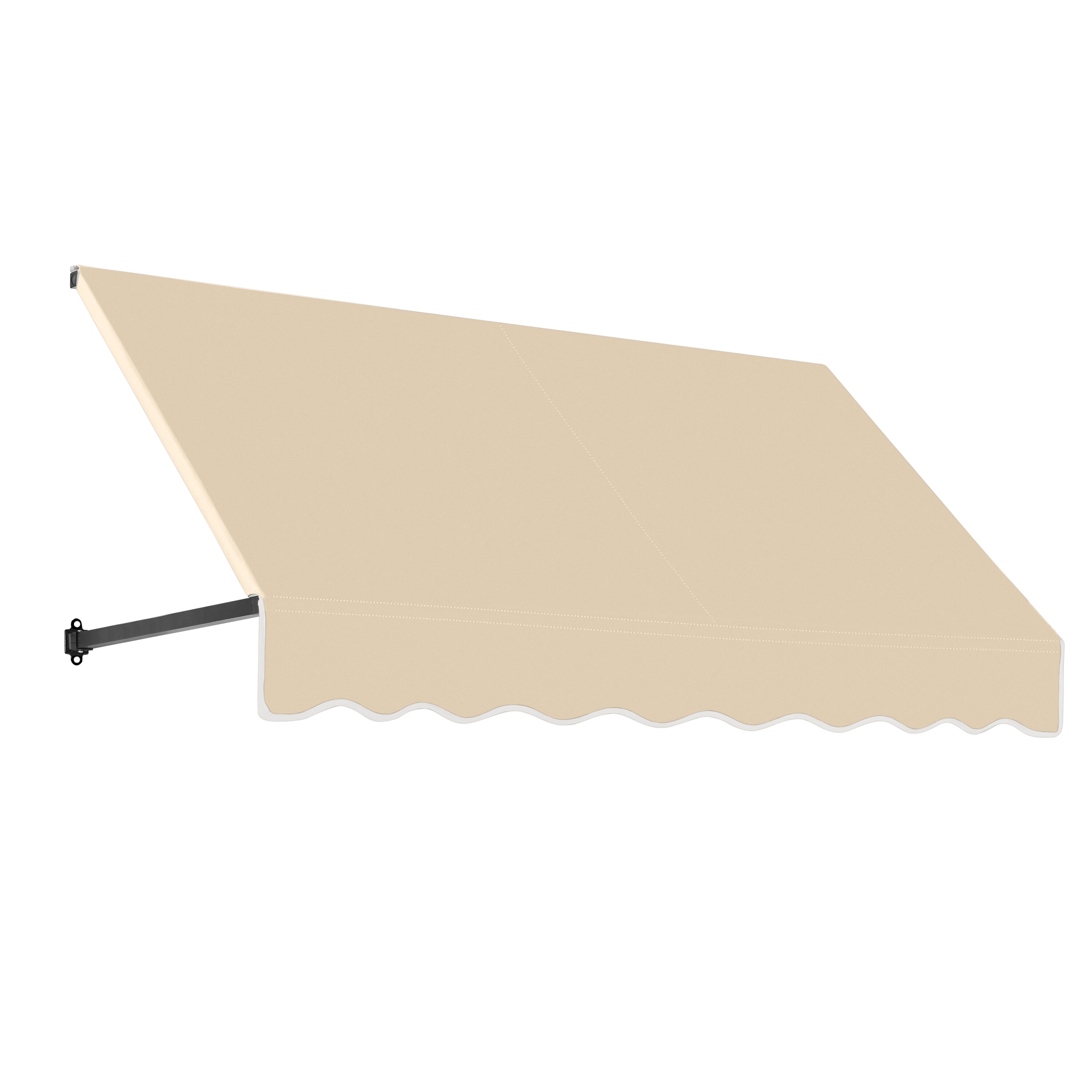 Awntech ER23-L-10T Dallas Retro 124.5-in Wide x 36-in Projection x 24-in Height Fabric Tan Solid Fixed Window/Door Awning