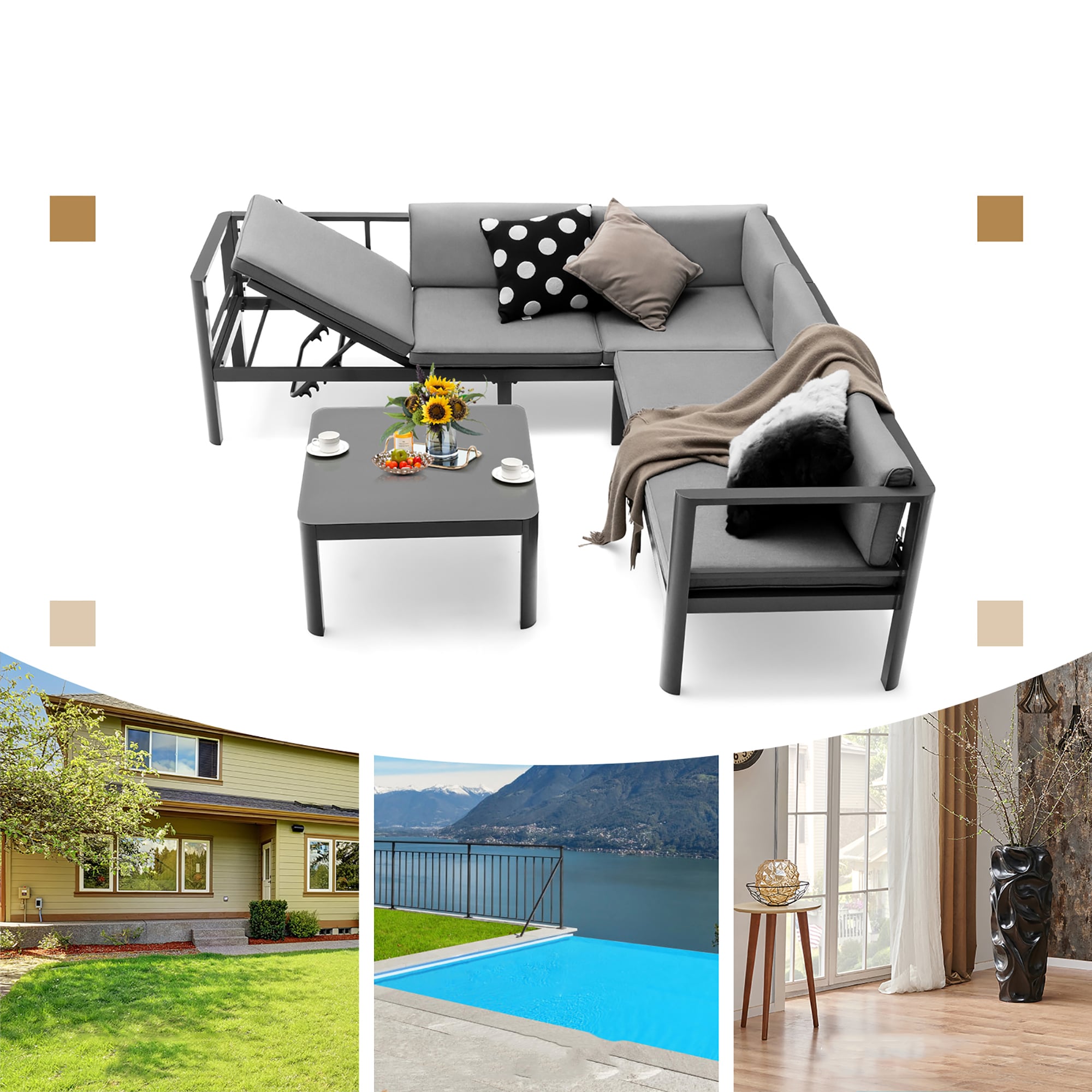 Costway NP10603GR+ Patio-Conversation-Sets - View #4