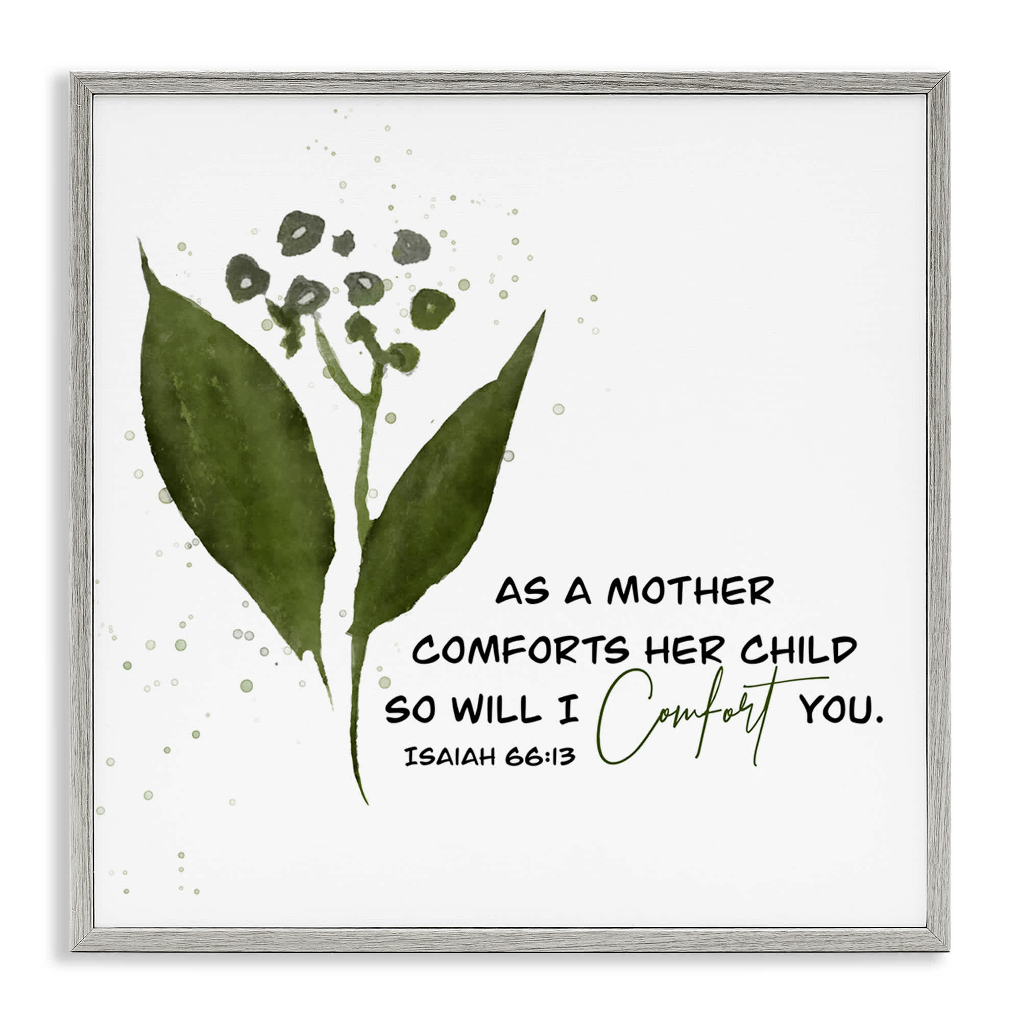 Stupell Industries BS-569-GFF-24X24 Proverb and Abstract Flower Gray Framed Giclee Art By Amber Clarkson 24 x 24