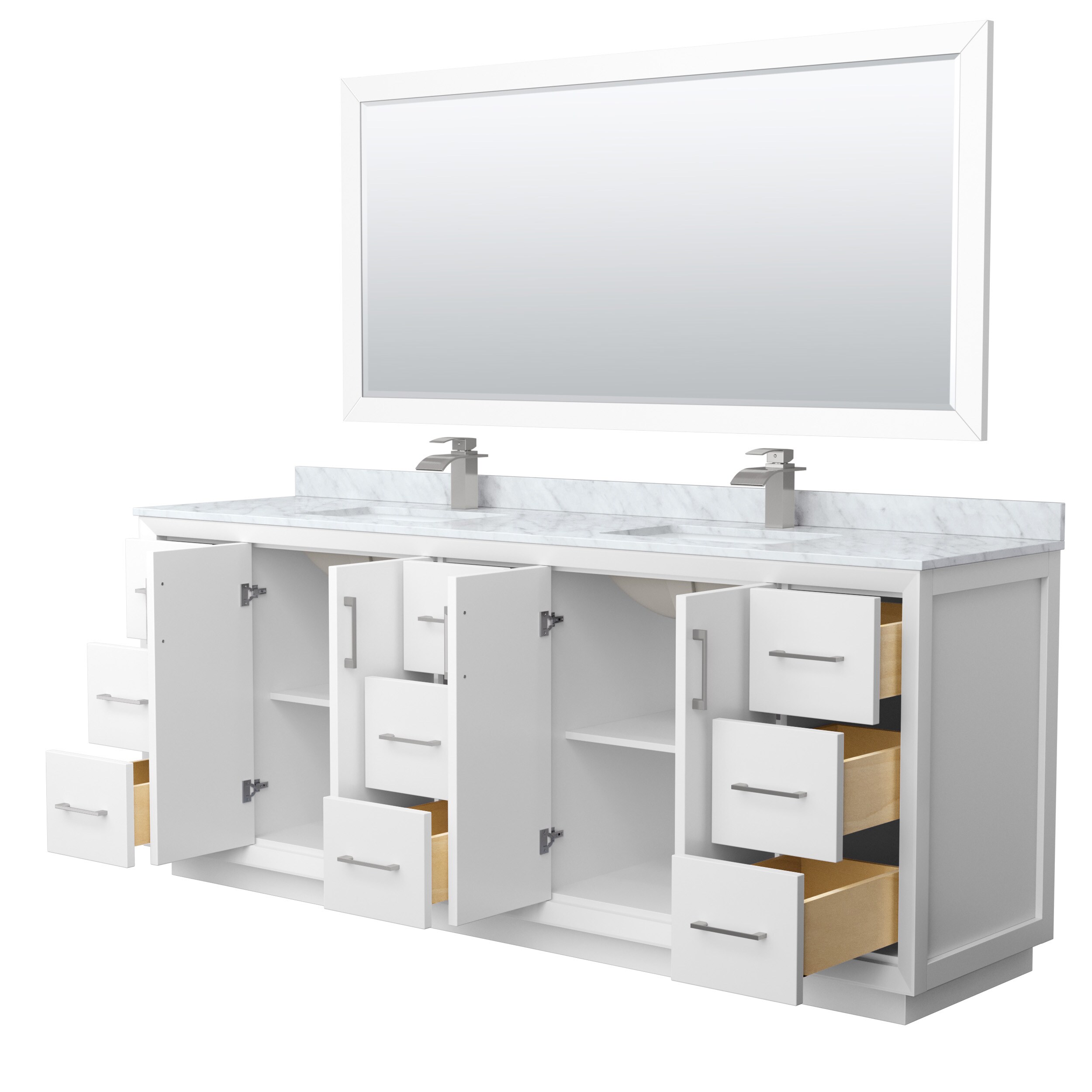 Wyndham Collection WCF414184DWHCMUNSM70 Bath-Vanity-Combo - View #2